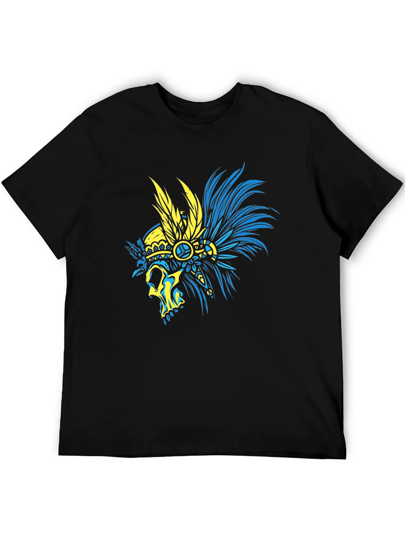 Skull Headdress Graphic T-Shirt - Black