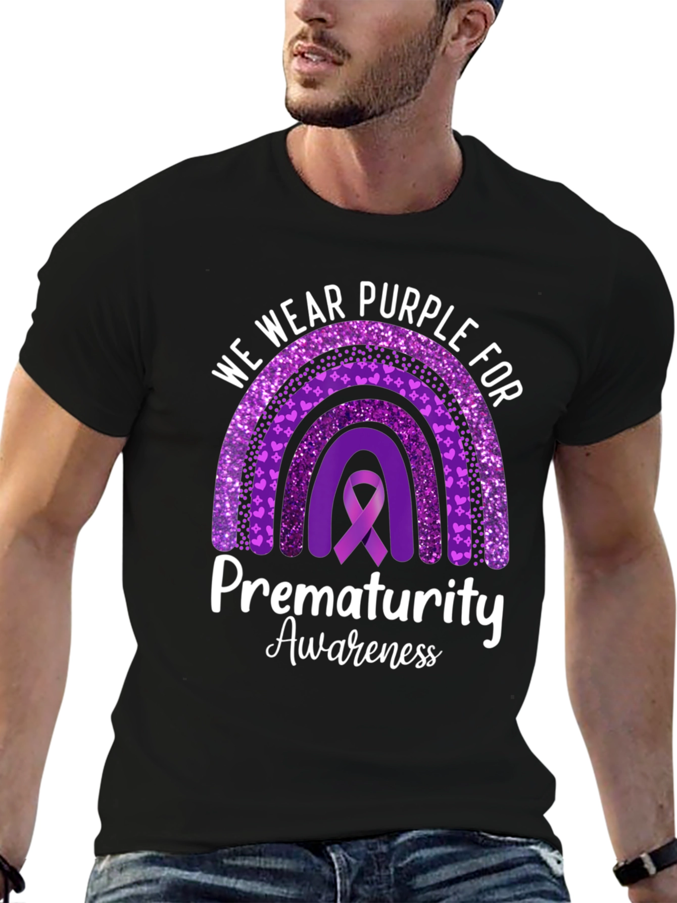 Prematurity Awareness Purple Ribbon T-Shirt