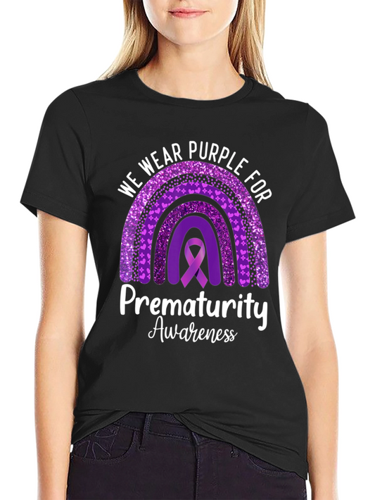 Prematurity Awareness Purple Ribbon T-Shirt