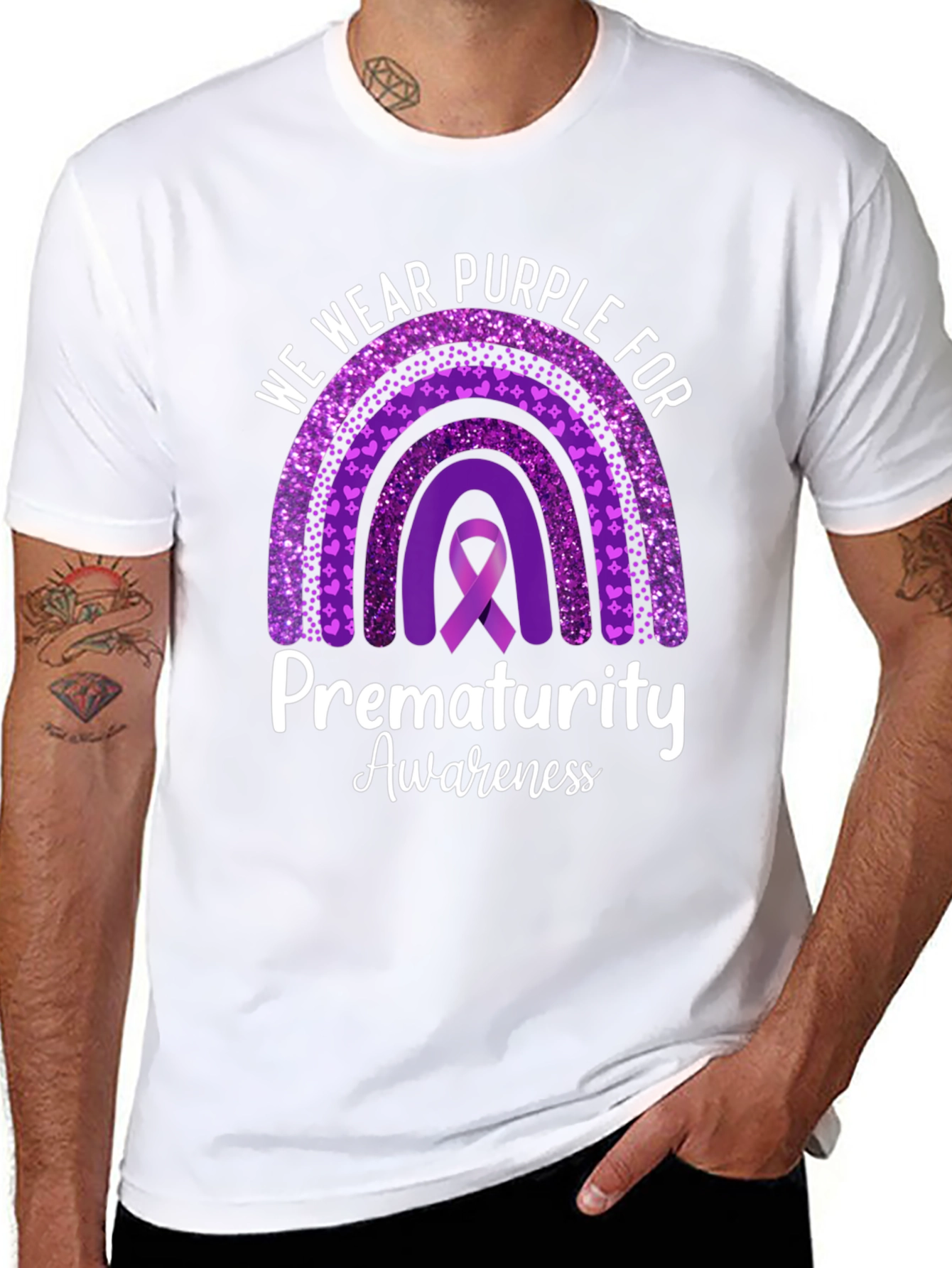 Prematurity Awareness Purple Ribbon T-Shirt
