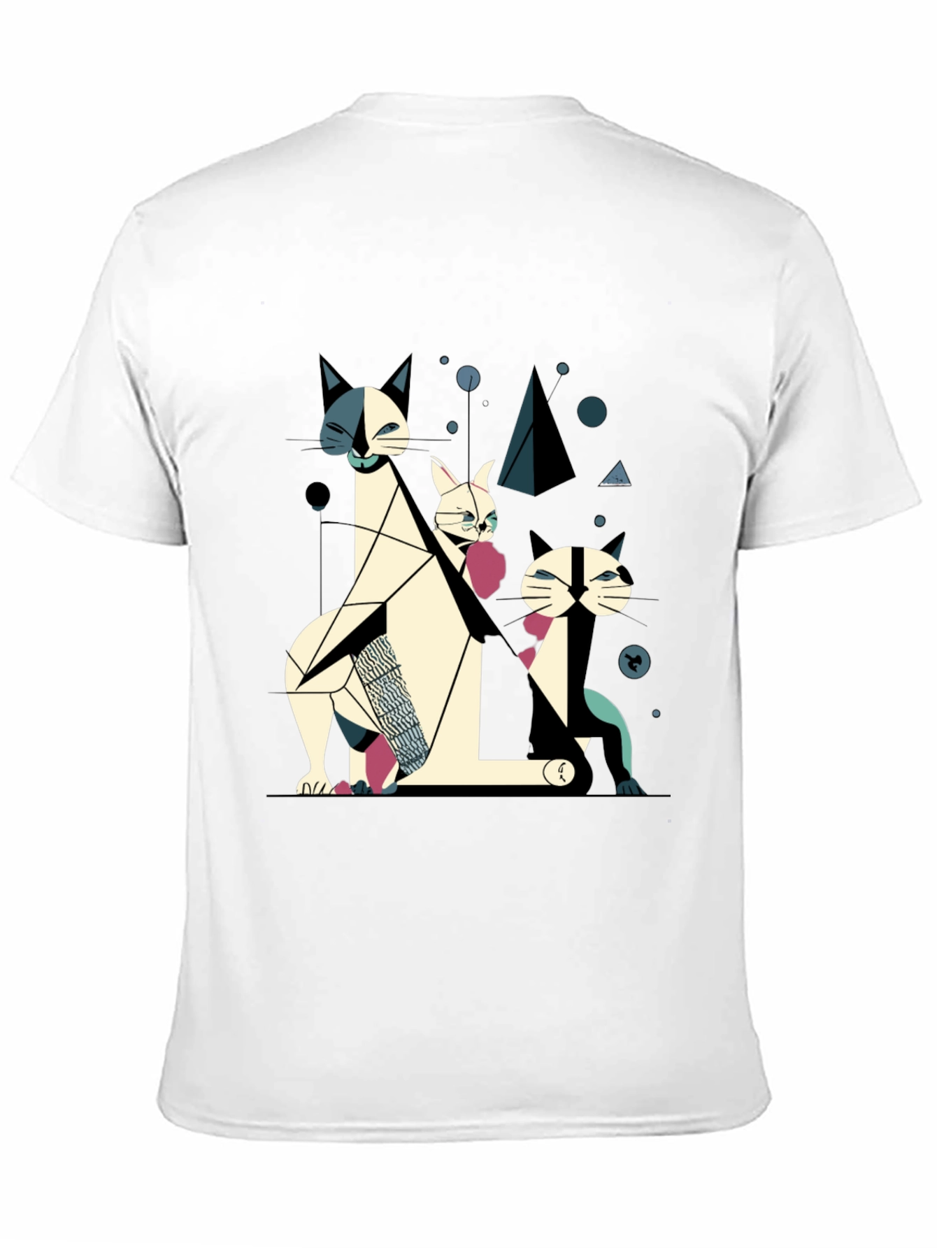 Abstract Geometric Cat T-Shirt
