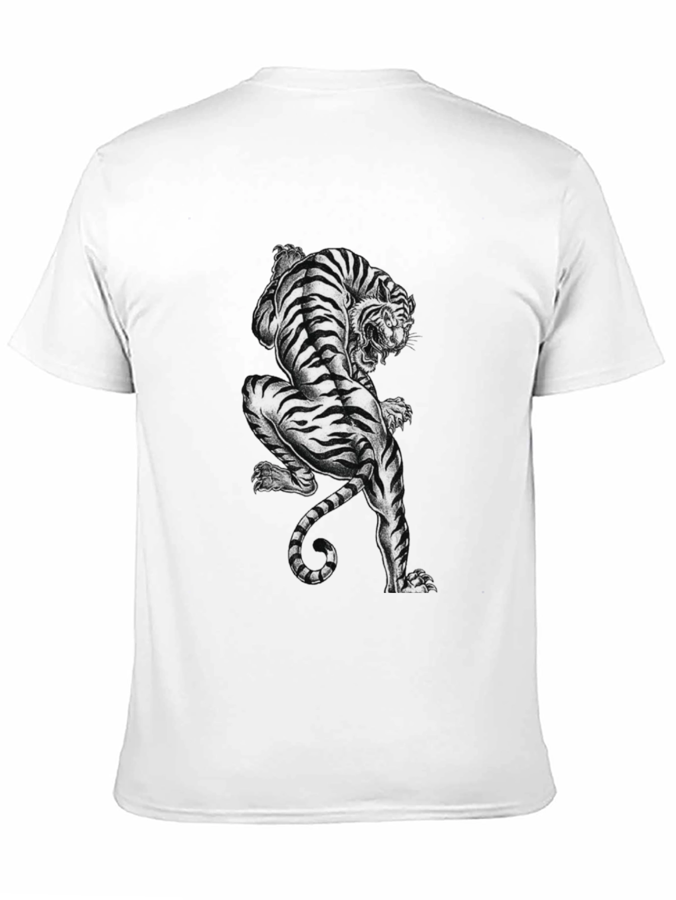 Striking Tiger Graphic Print Black T-Shirt