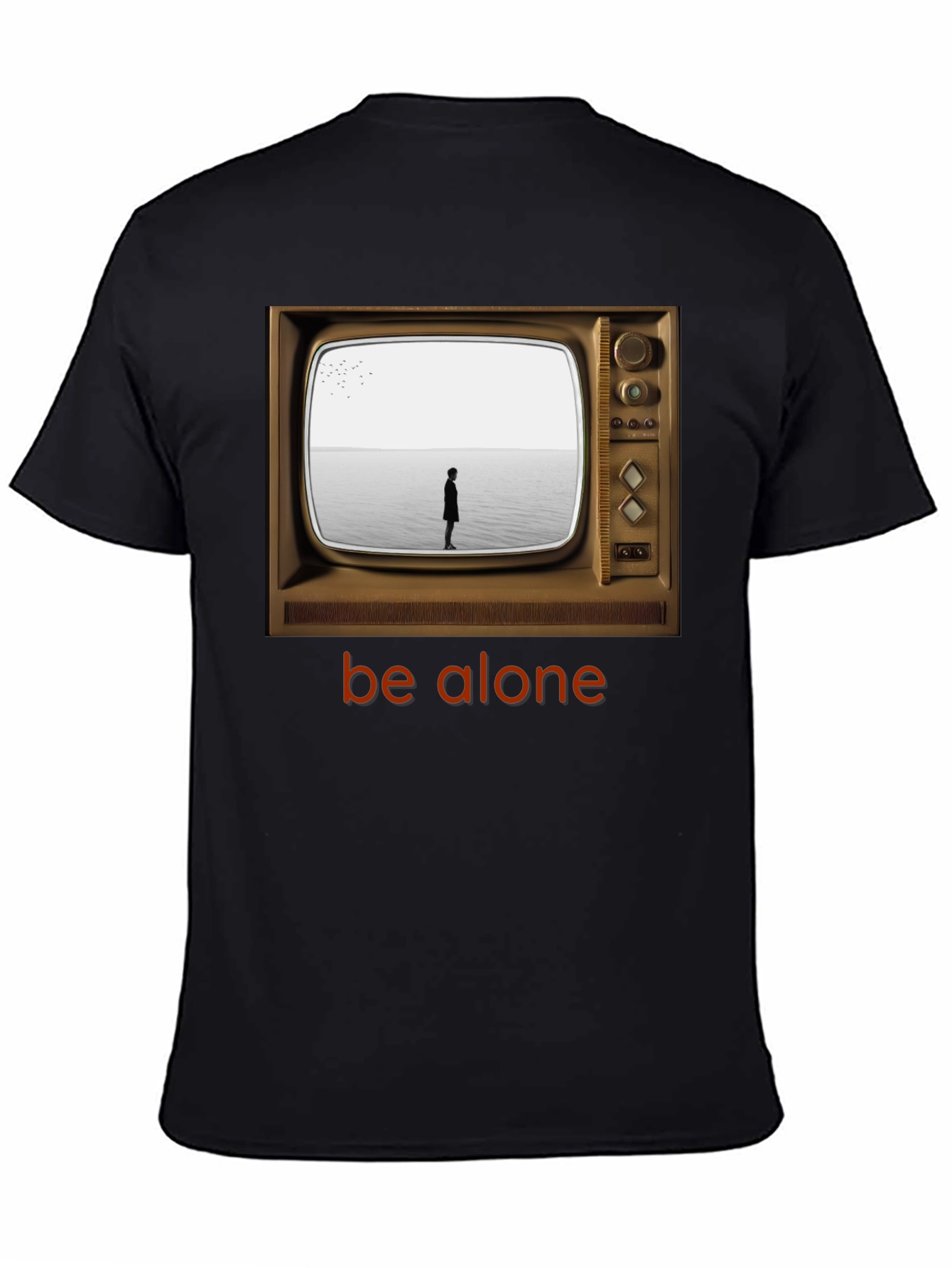 Retro TV Be Alone Graphic T-Shirt
