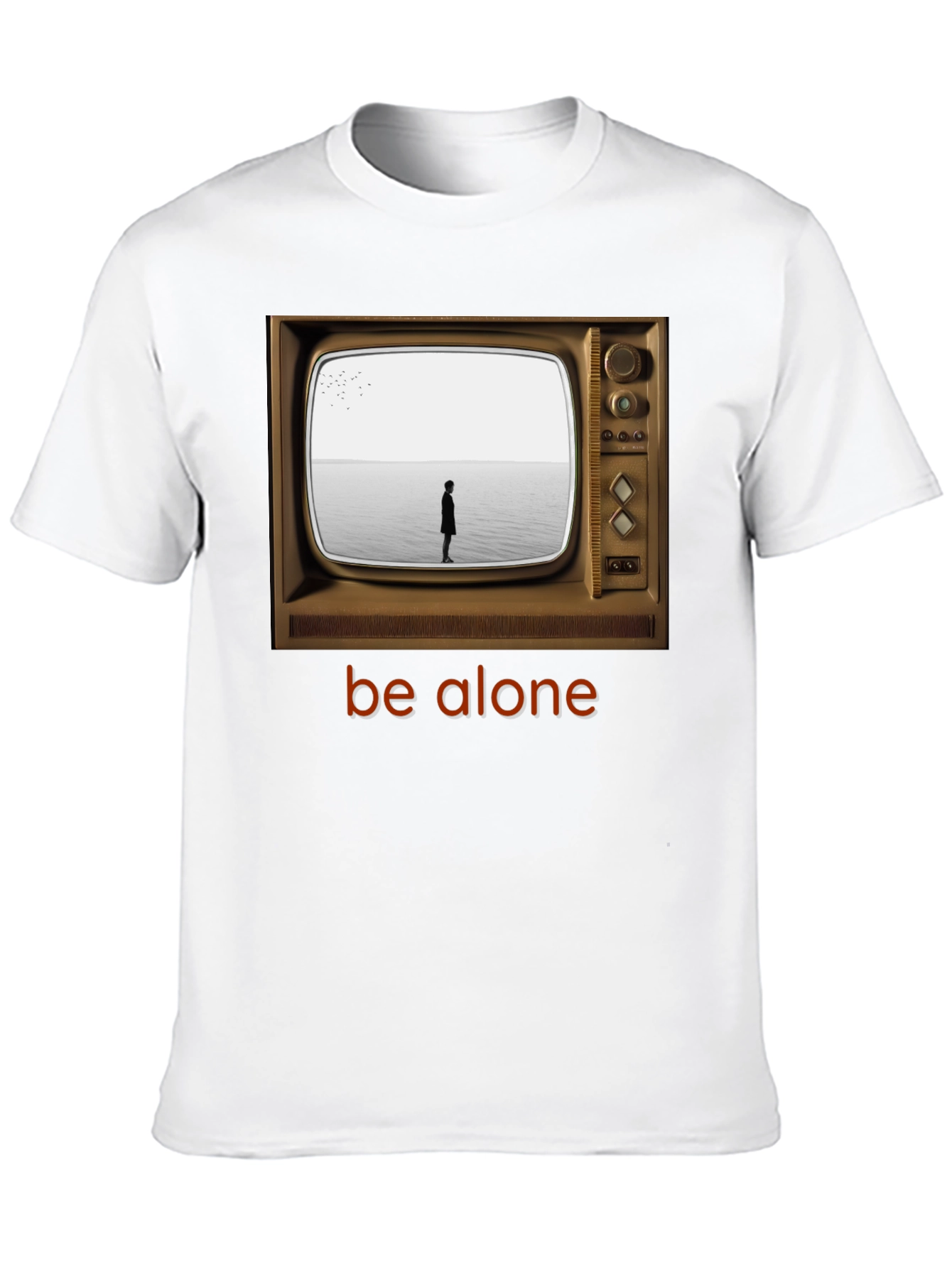Retro TV Be Alone Graphic T-Shirt