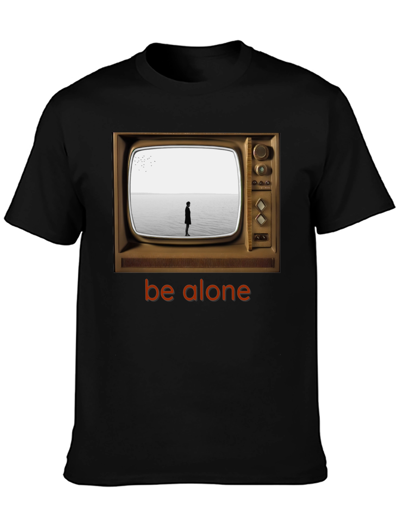 Retro TV Be Alone Graphic T-Shirt