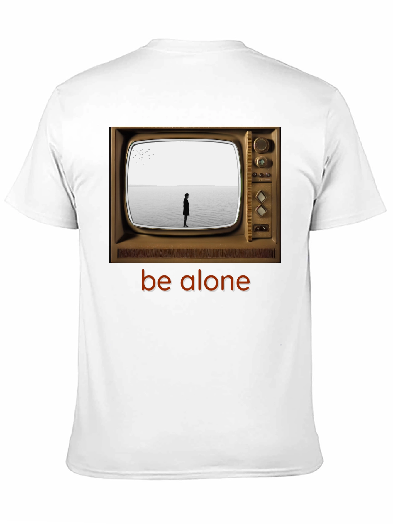 Retro TV Be Alone Graphic T-Shirt