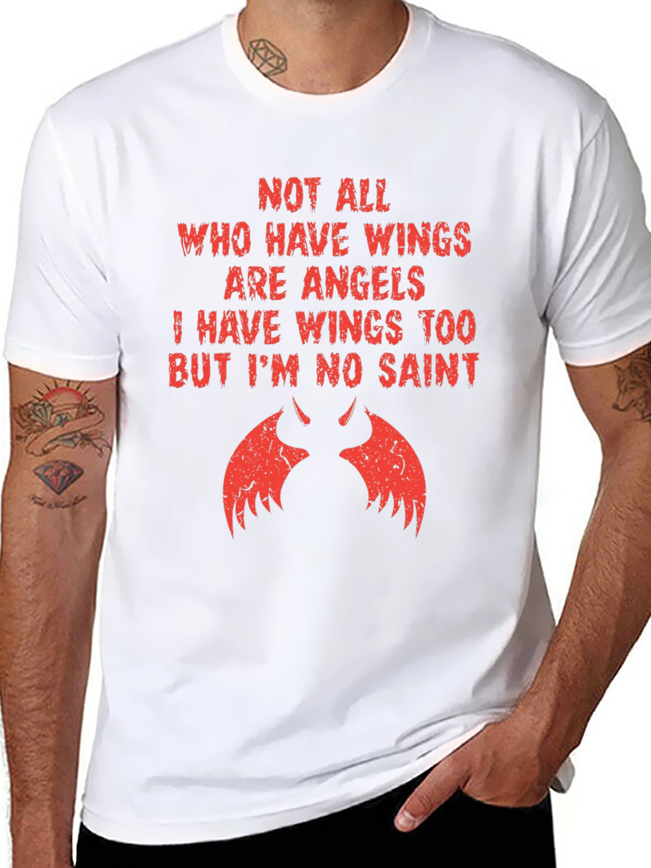 Not All Angels T-Shirt - Devil Wings Tee