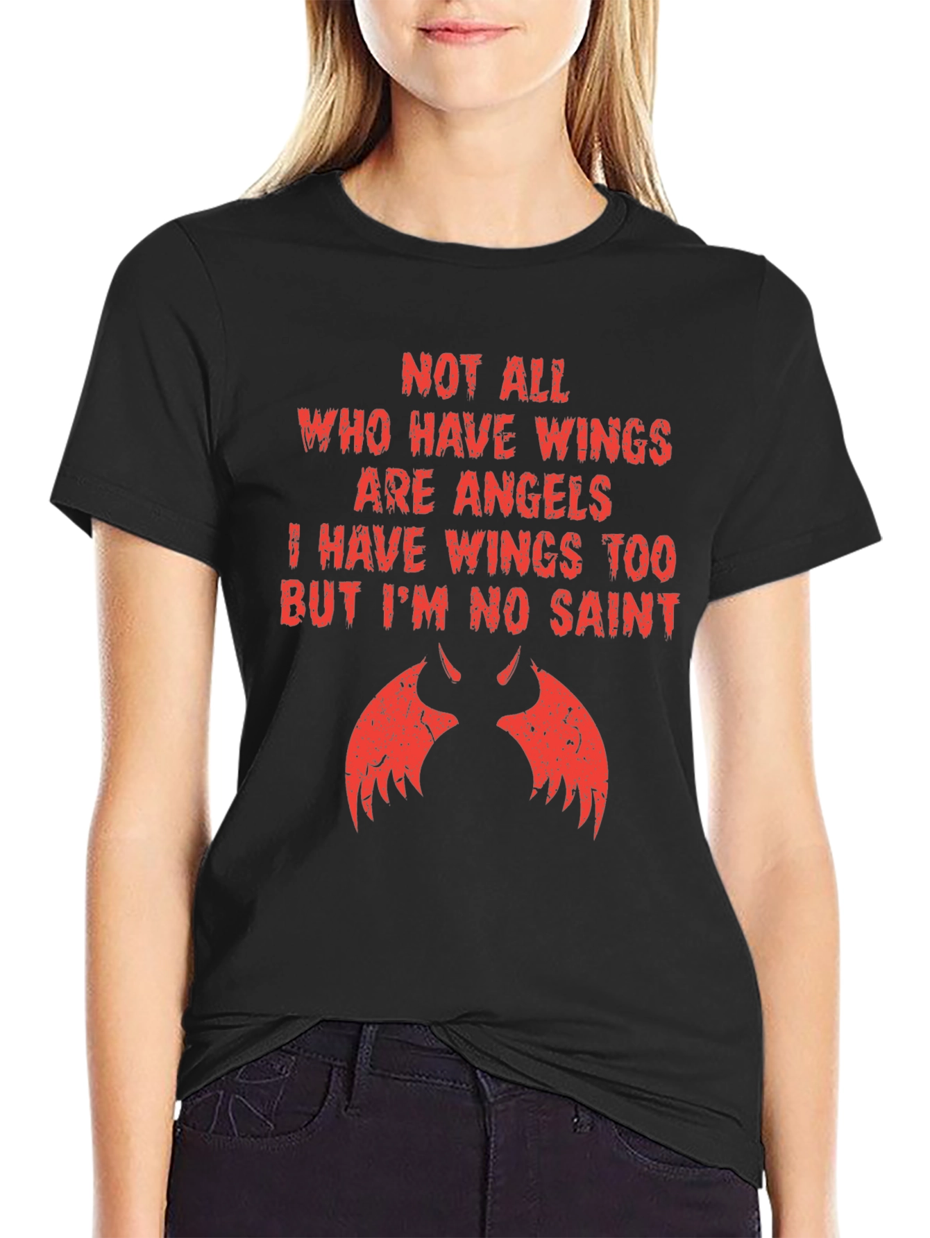 Not All Angels T-Shirt - Devil Wings Tee
