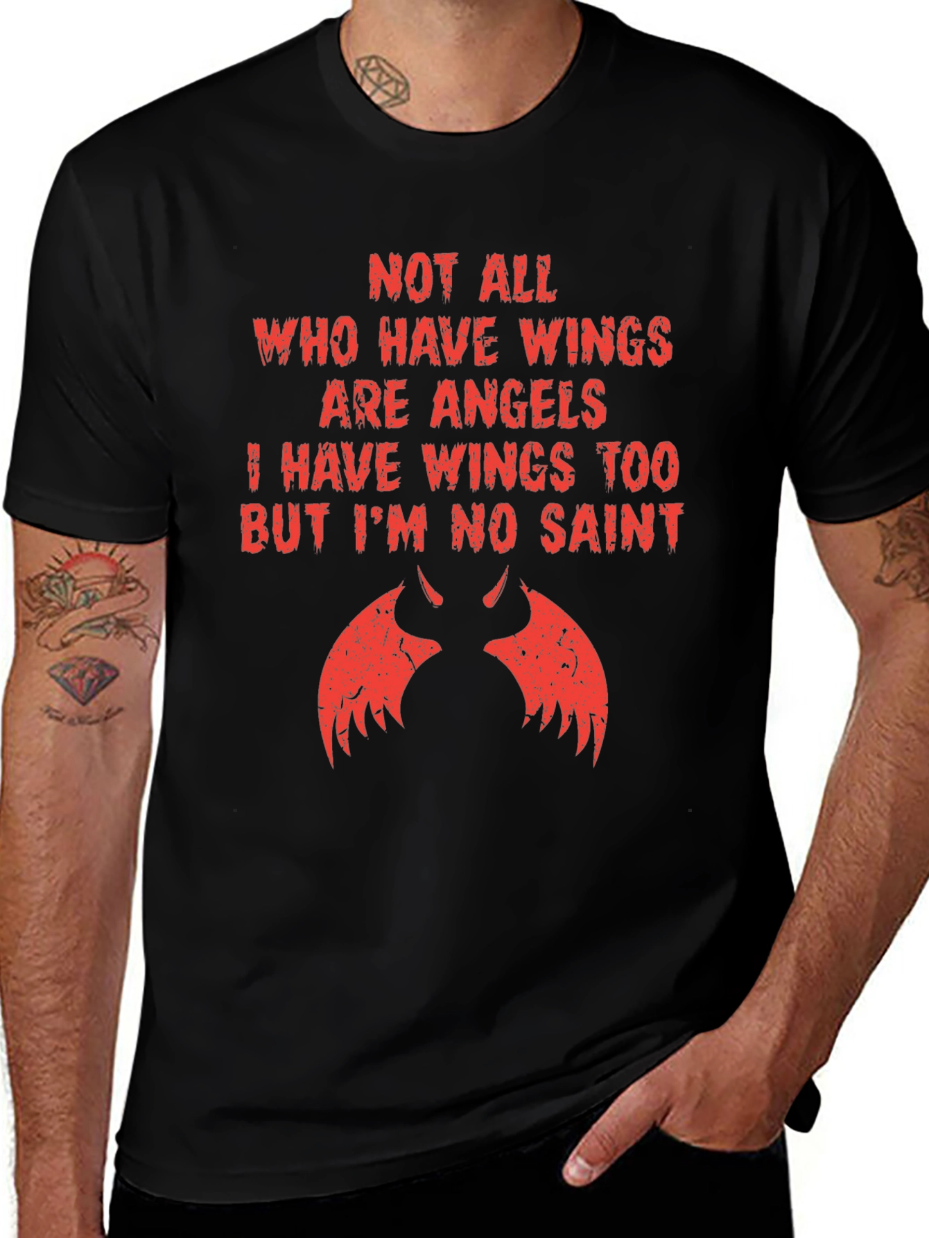 Not All Angels T-Shirt - Devil Wings Tee