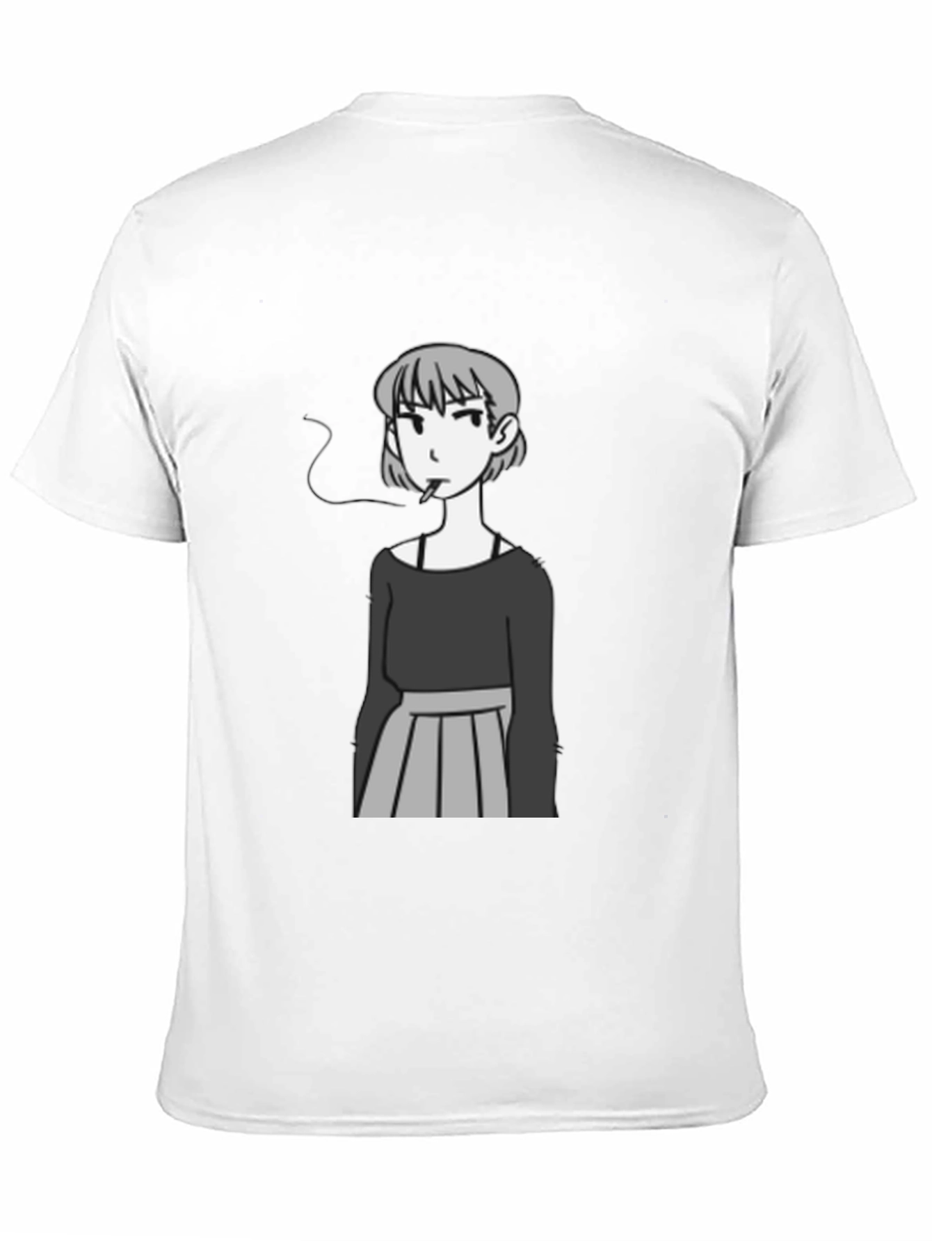 Smoking Girl Graphic Tee - Trendy Unisex T-Shirt