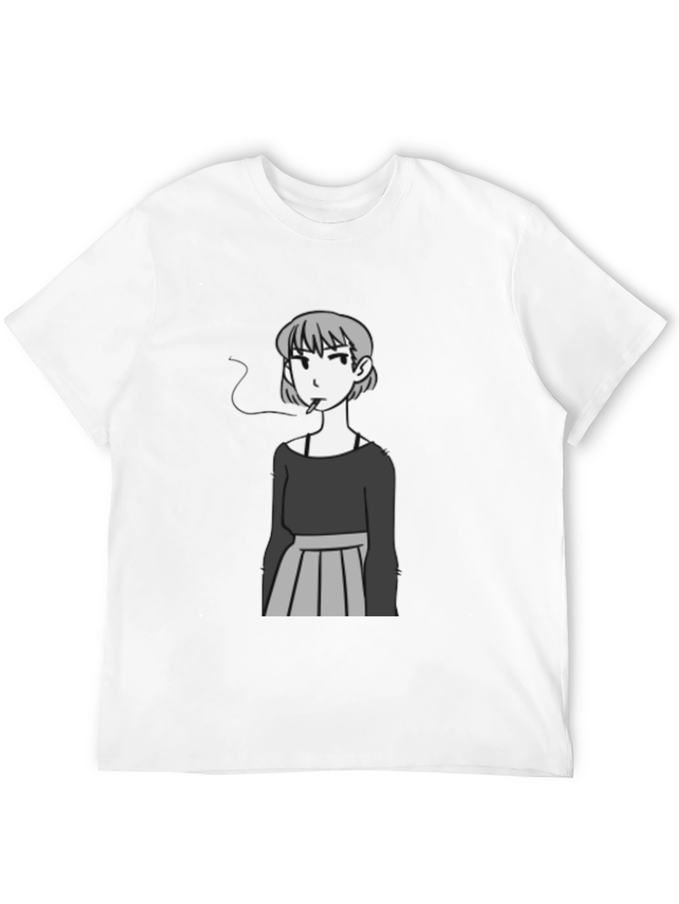 Smoking Girl Graphic Tee - Trendy Unisex T-Shirt