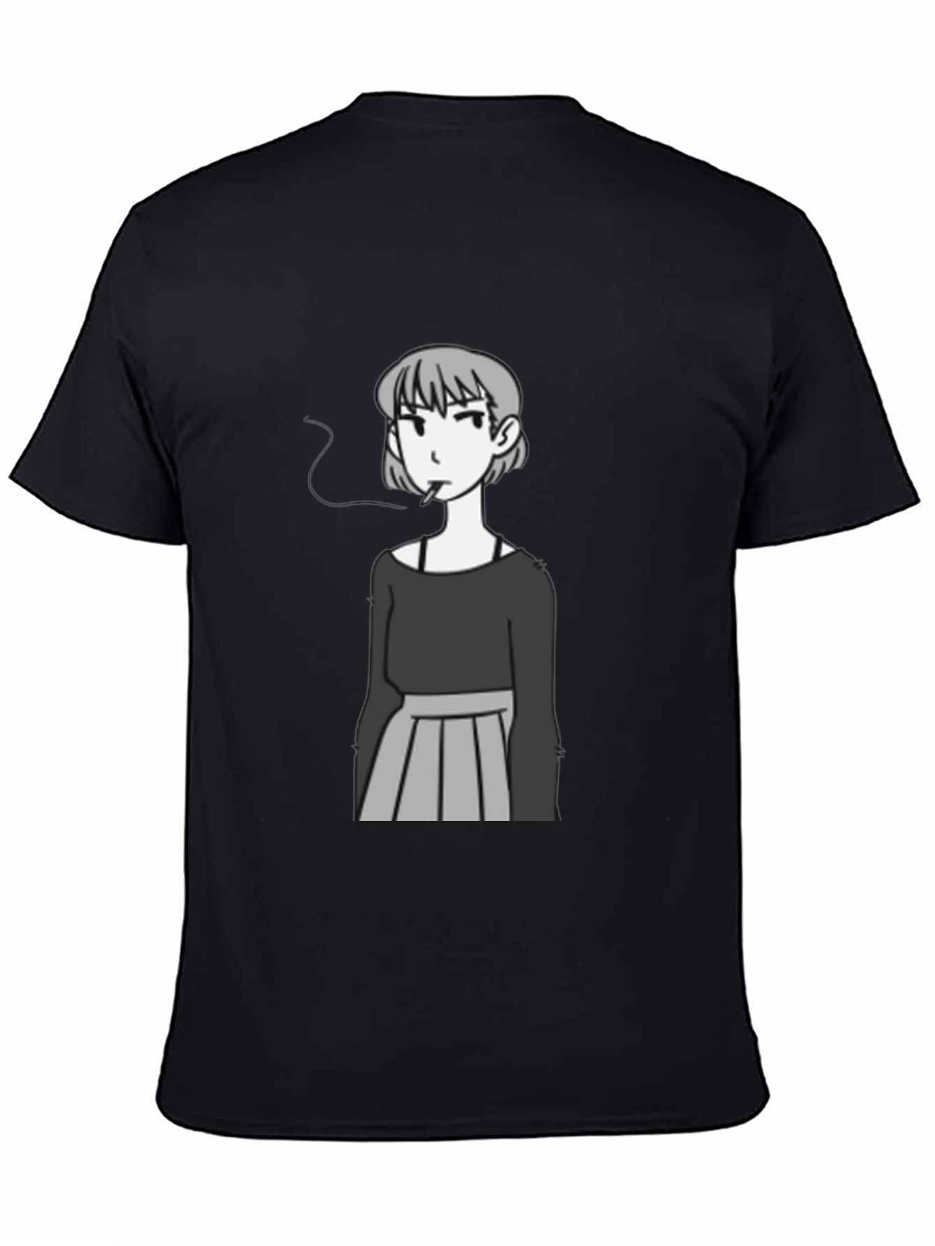 Smoking Girl Graphic Tee - Trendy Unisex T-Shirt