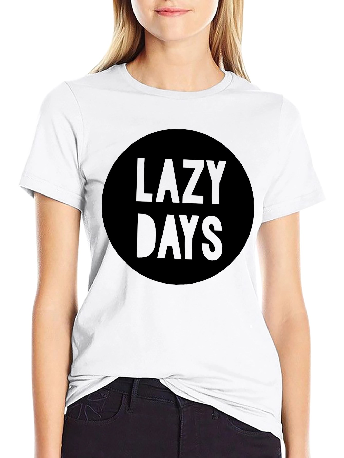 Lazy Days Black Graphic Tee