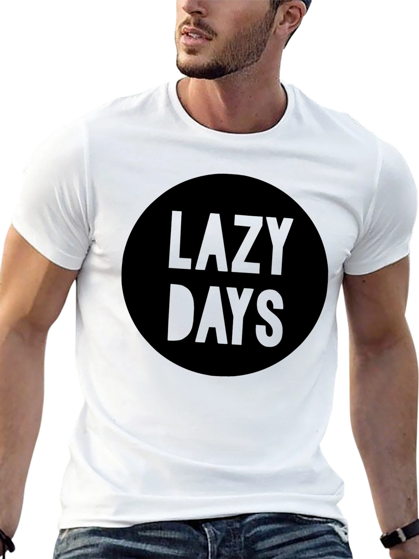 Lazy Days Black Graphic Tee