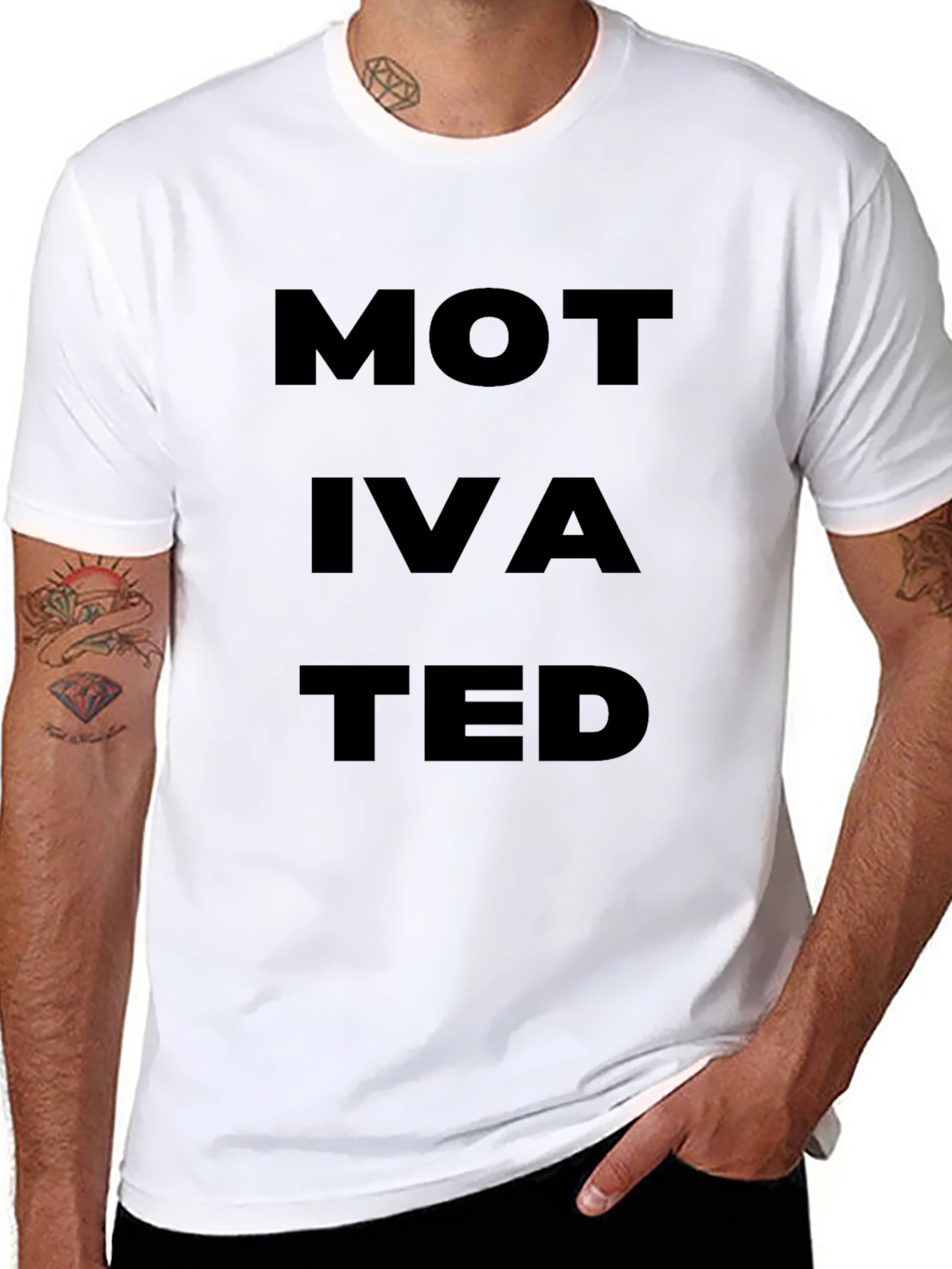 Motivated Graphic Tee - Black Cotton Casual Shirt