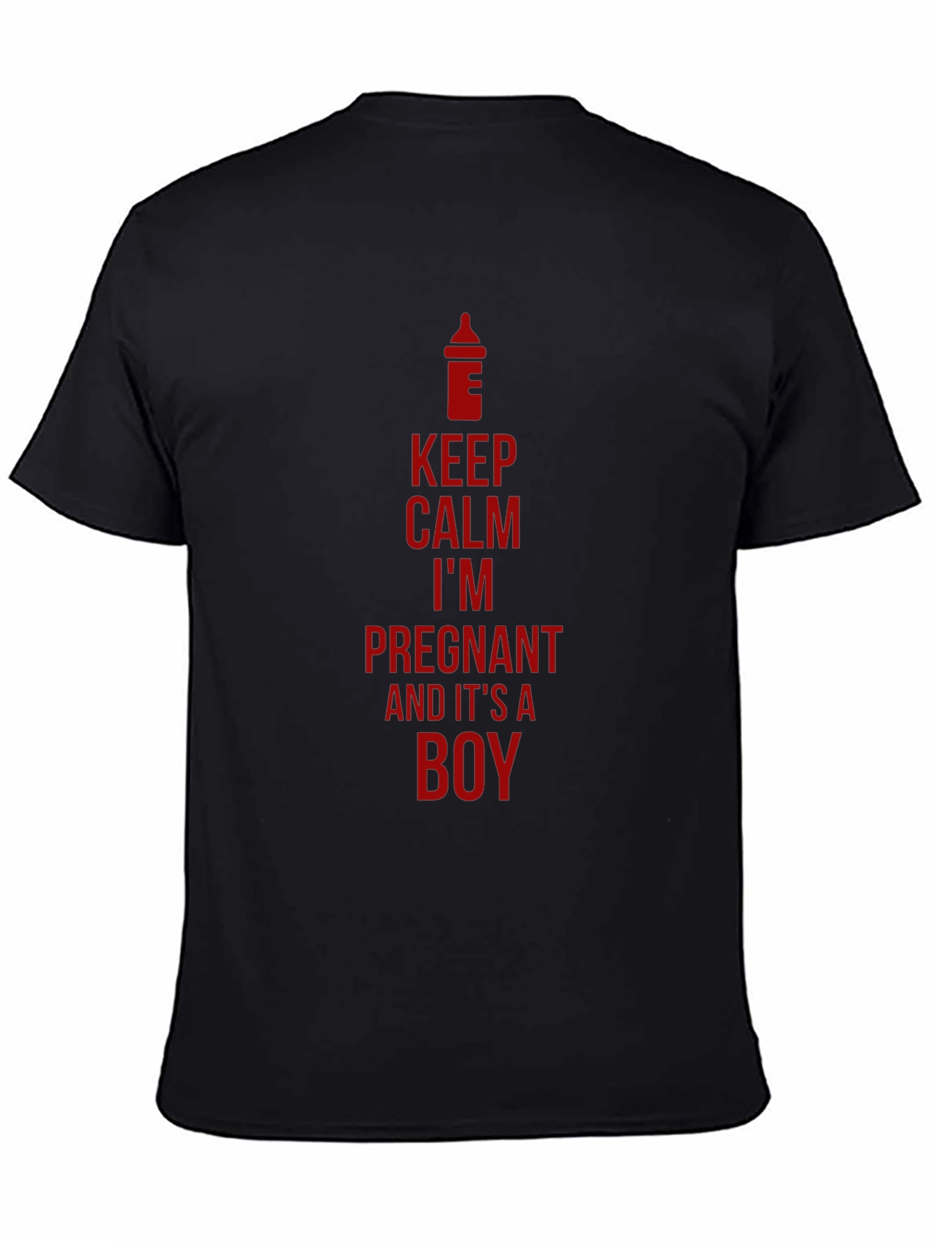 Keep Calm Im Pregnant Boy Black T-Shirt