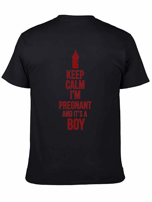 Keep Calm Im Pregnant Boy Black T-Shirt