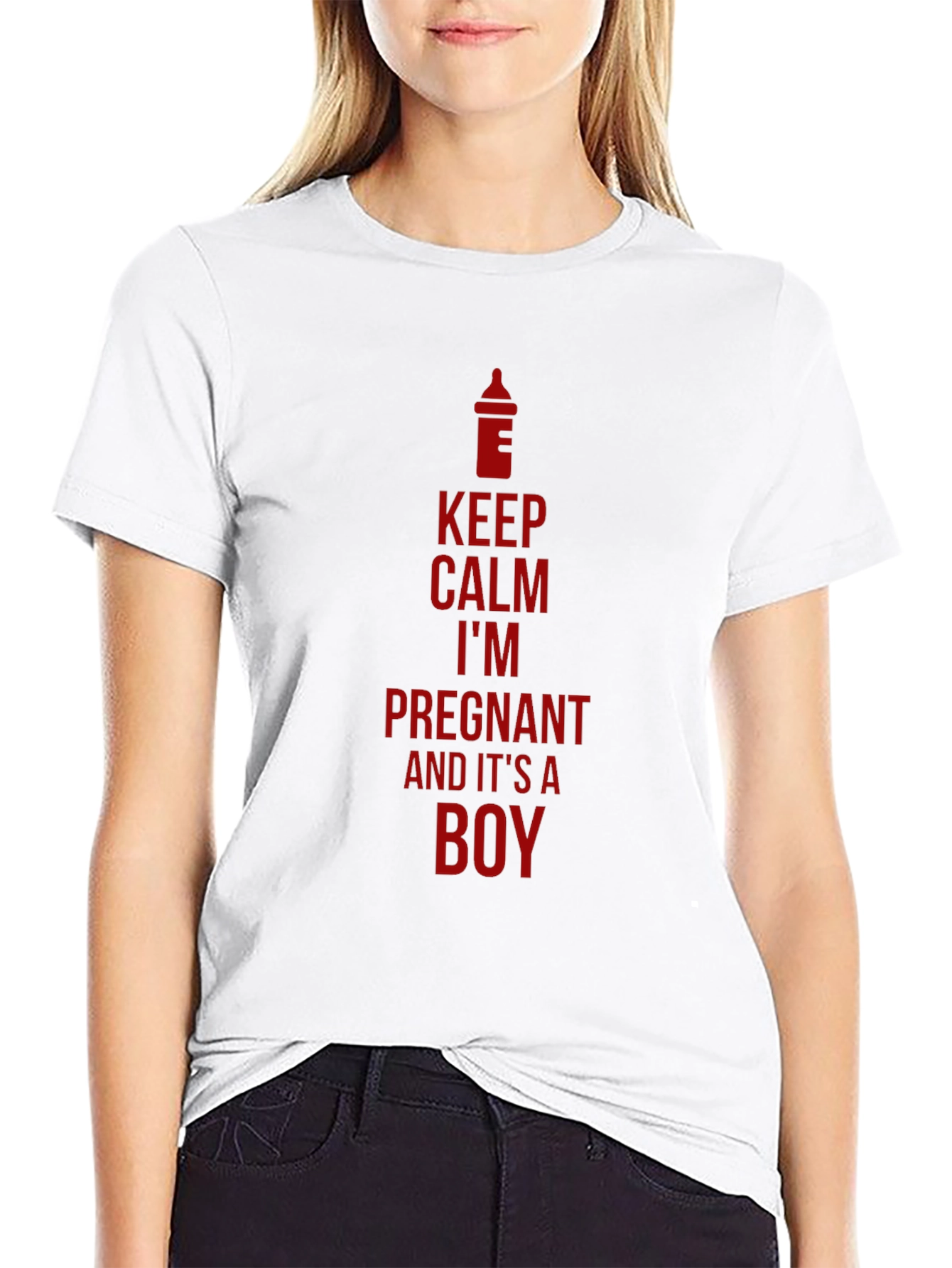 Keep Calm Im Pregnant Boy Black T-Shirt