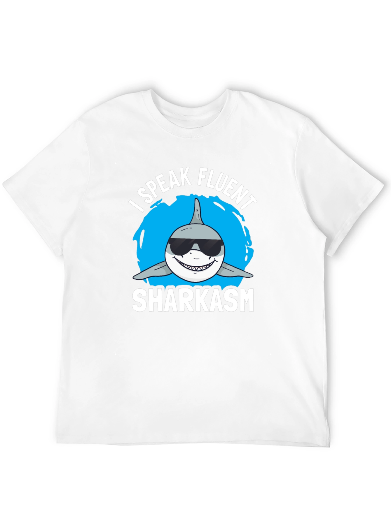 Fluent Sharkasm Graphic Tee - Black Cotton T-Shirt