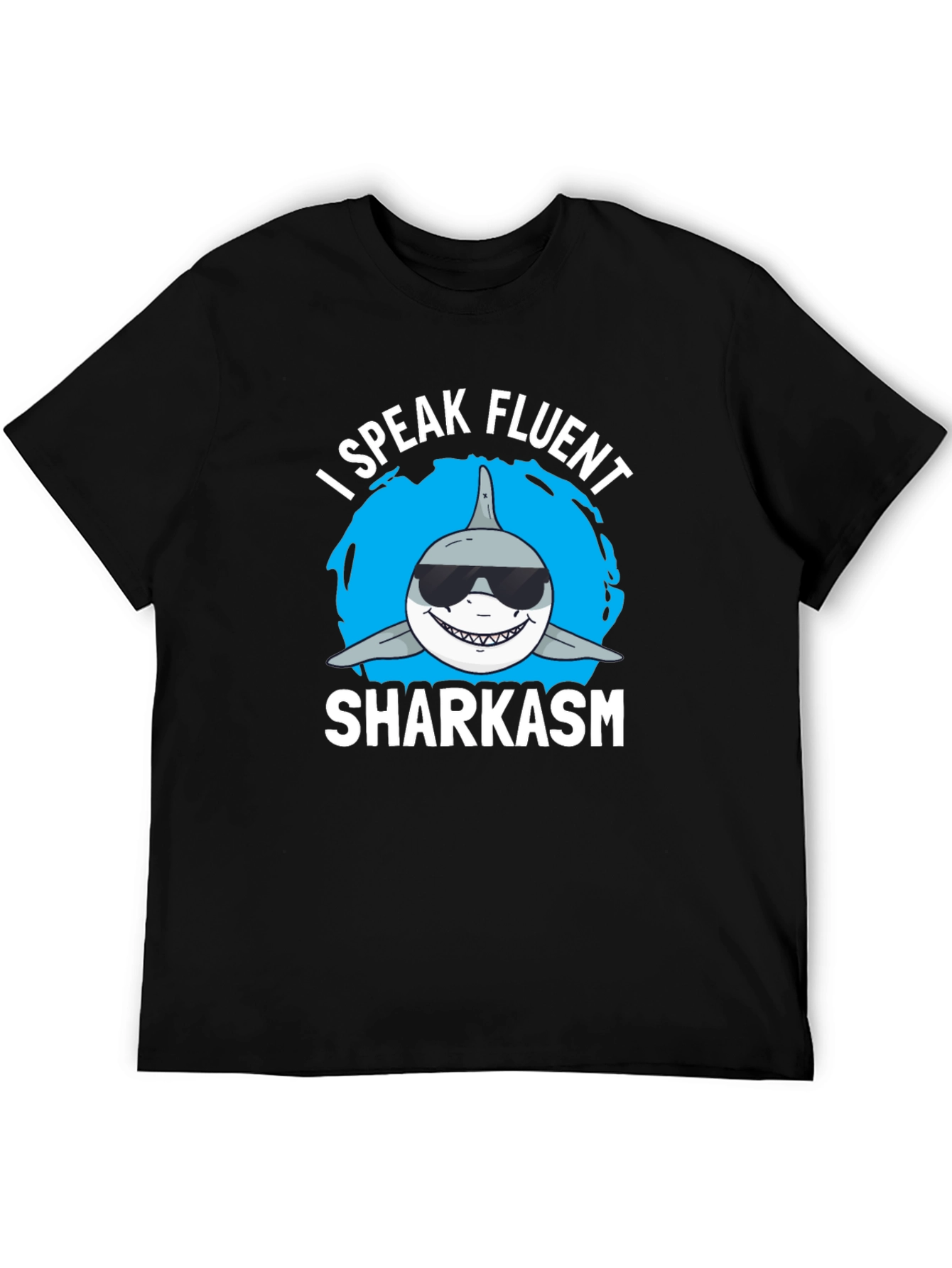 Fluent Sharkasm Graphic Tee - Black Cotton T-Shirt