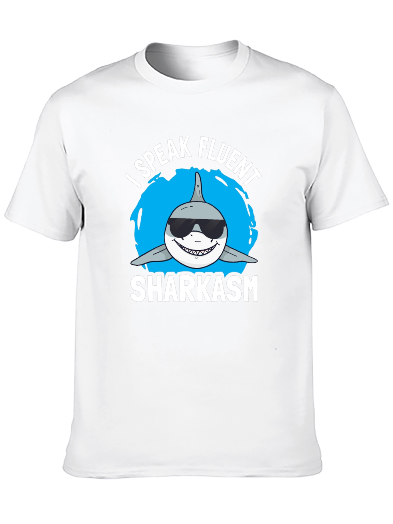 Fluent Sharkasm Graphic Tee - Black Cotton T-Shirt