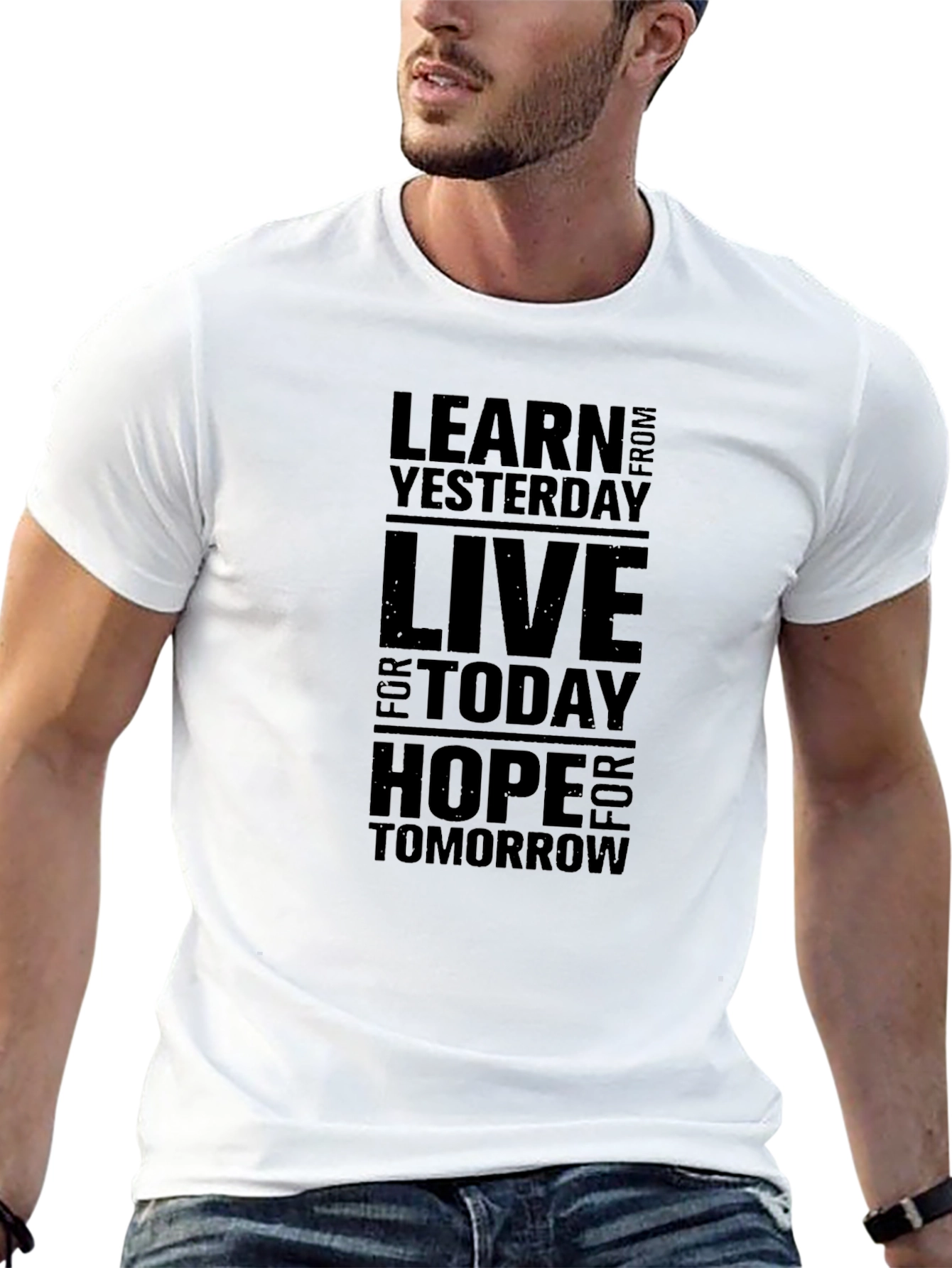 Inspirational Graphic Tee - Learn Live Hope