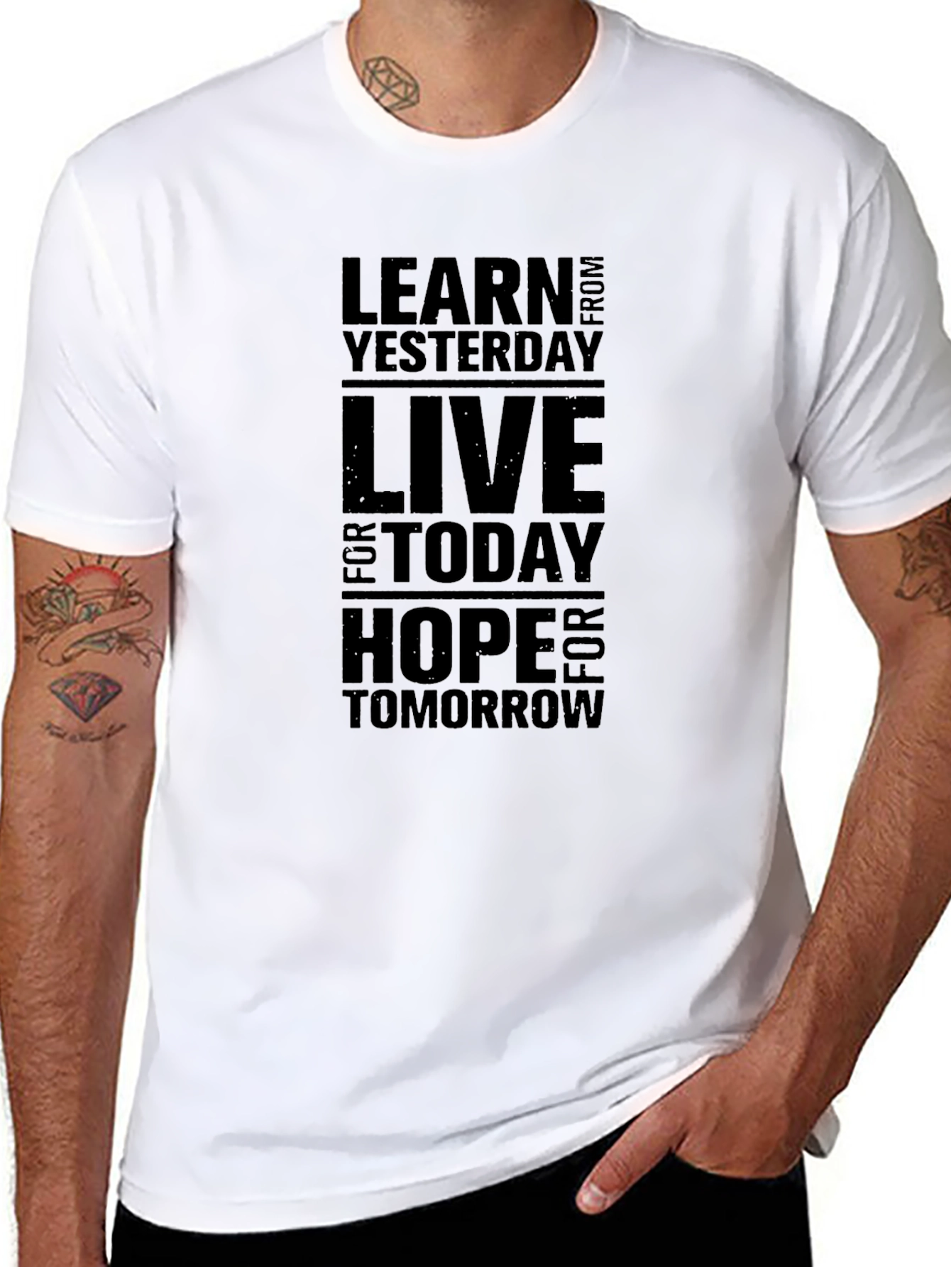 Inspirational Graphic Tee - Learn Live Hope