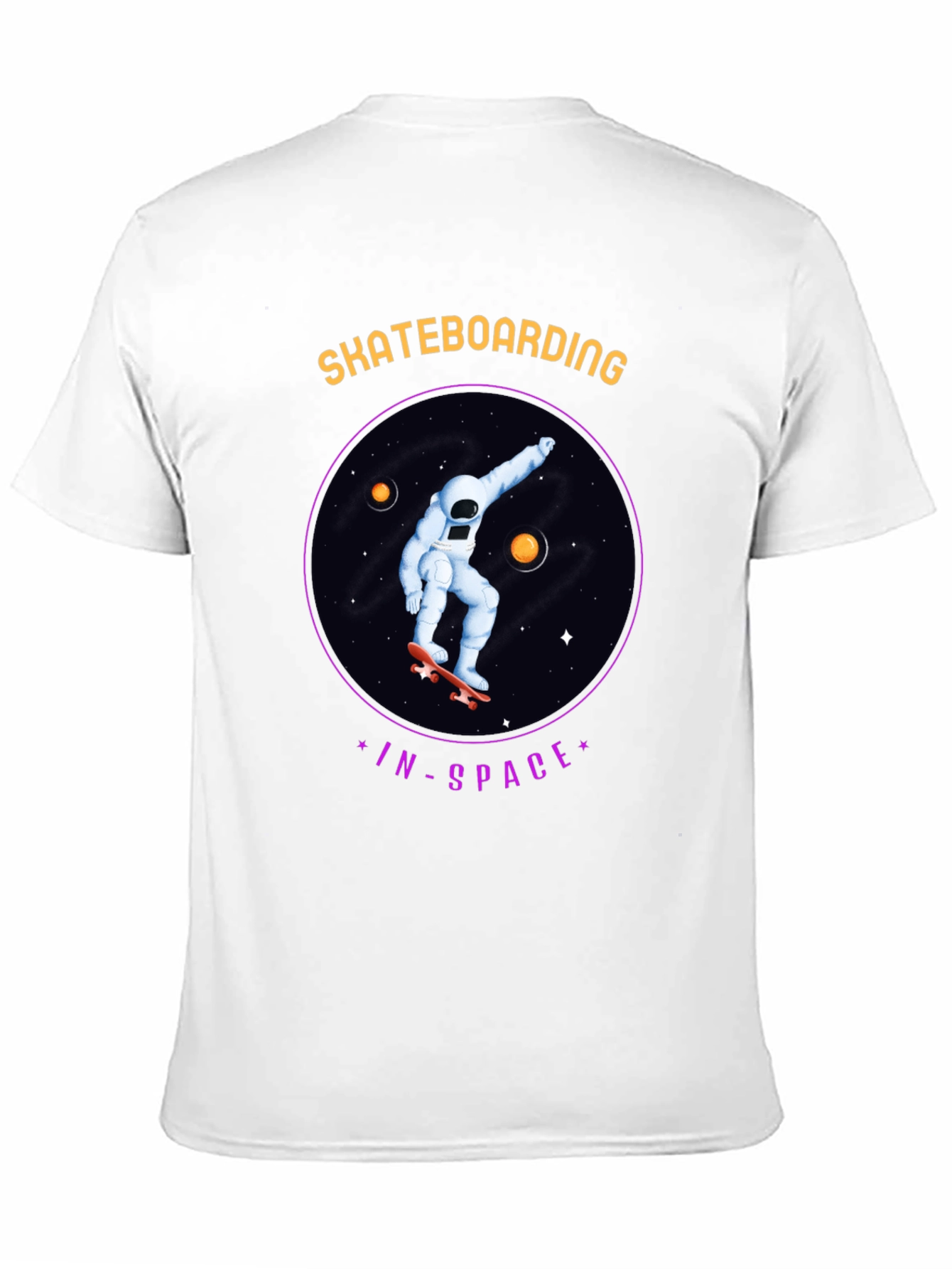 Skateboarding in Space Graphic Tee - Black Cotton