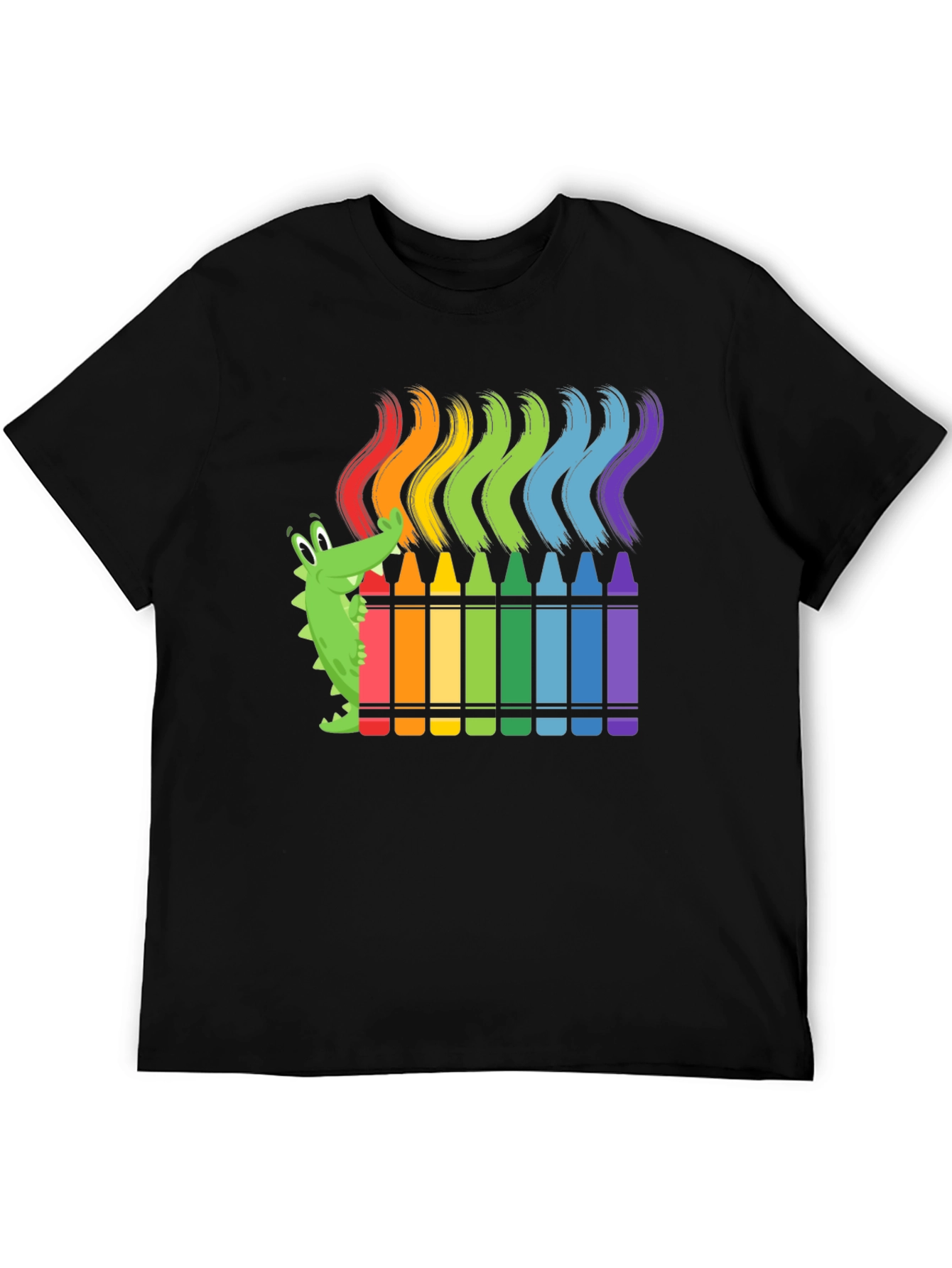 Rainbow Crayon Alligator Graphic Tee