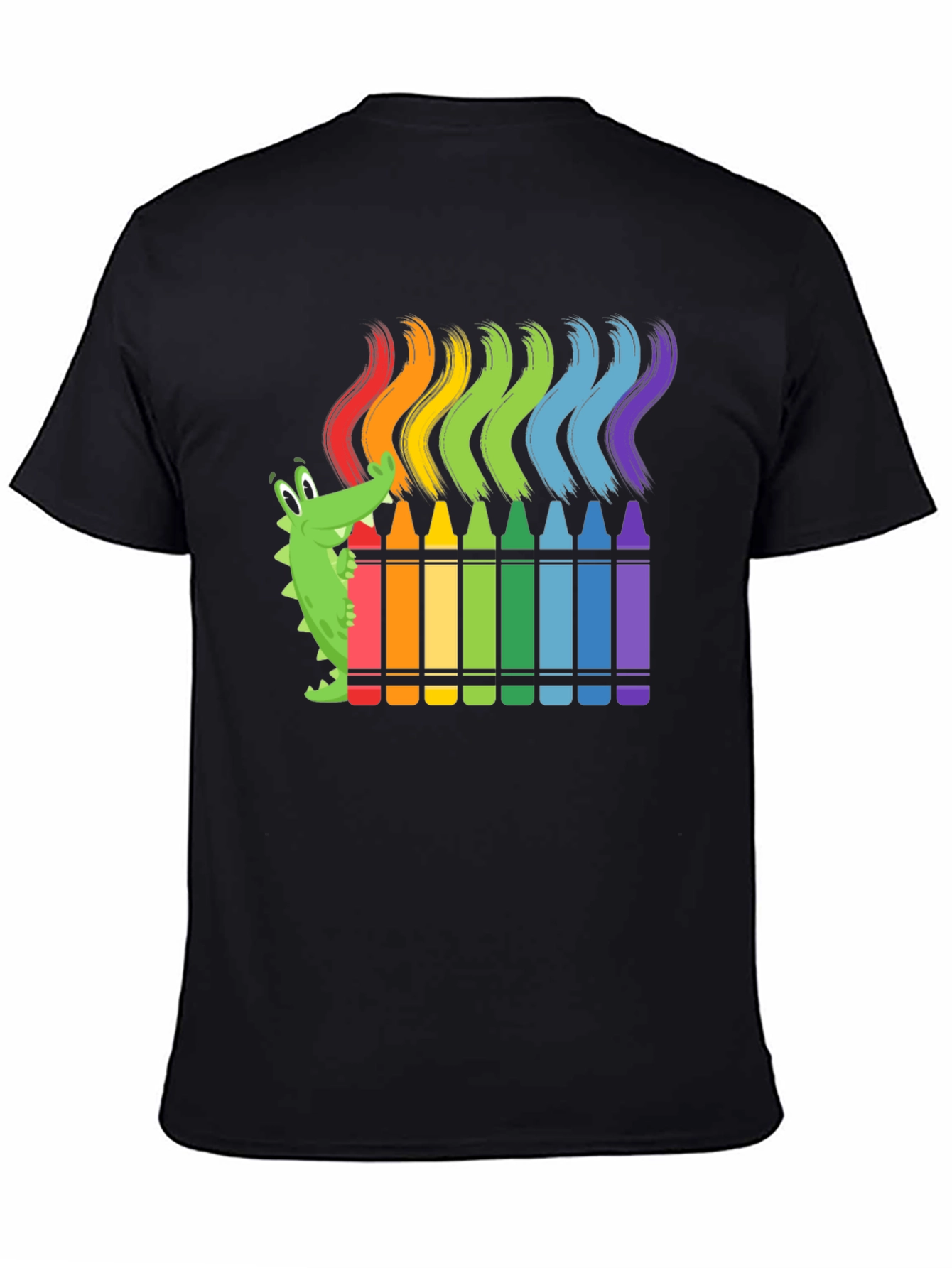 Rainbow Crayon Alligator Graphic Tee