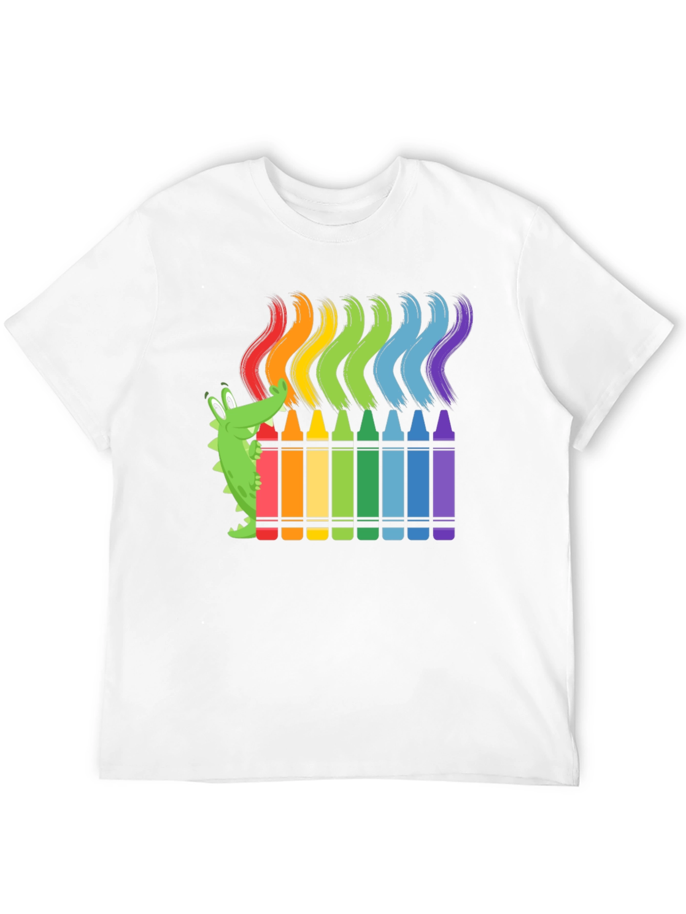 Rainbow Crayon Alligator Graphic Tee
