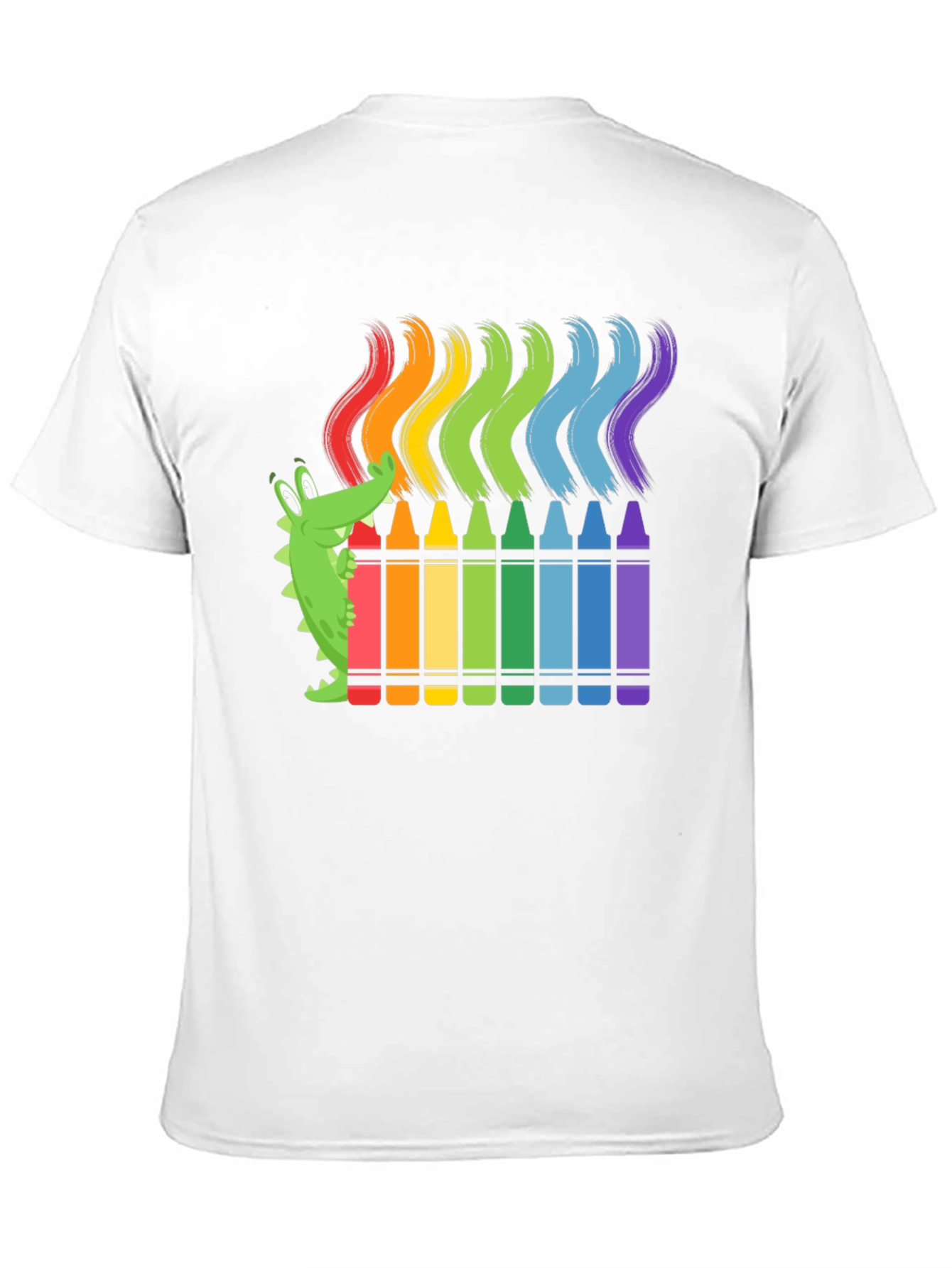Rainbow Crayon Alligator Graphic Tee