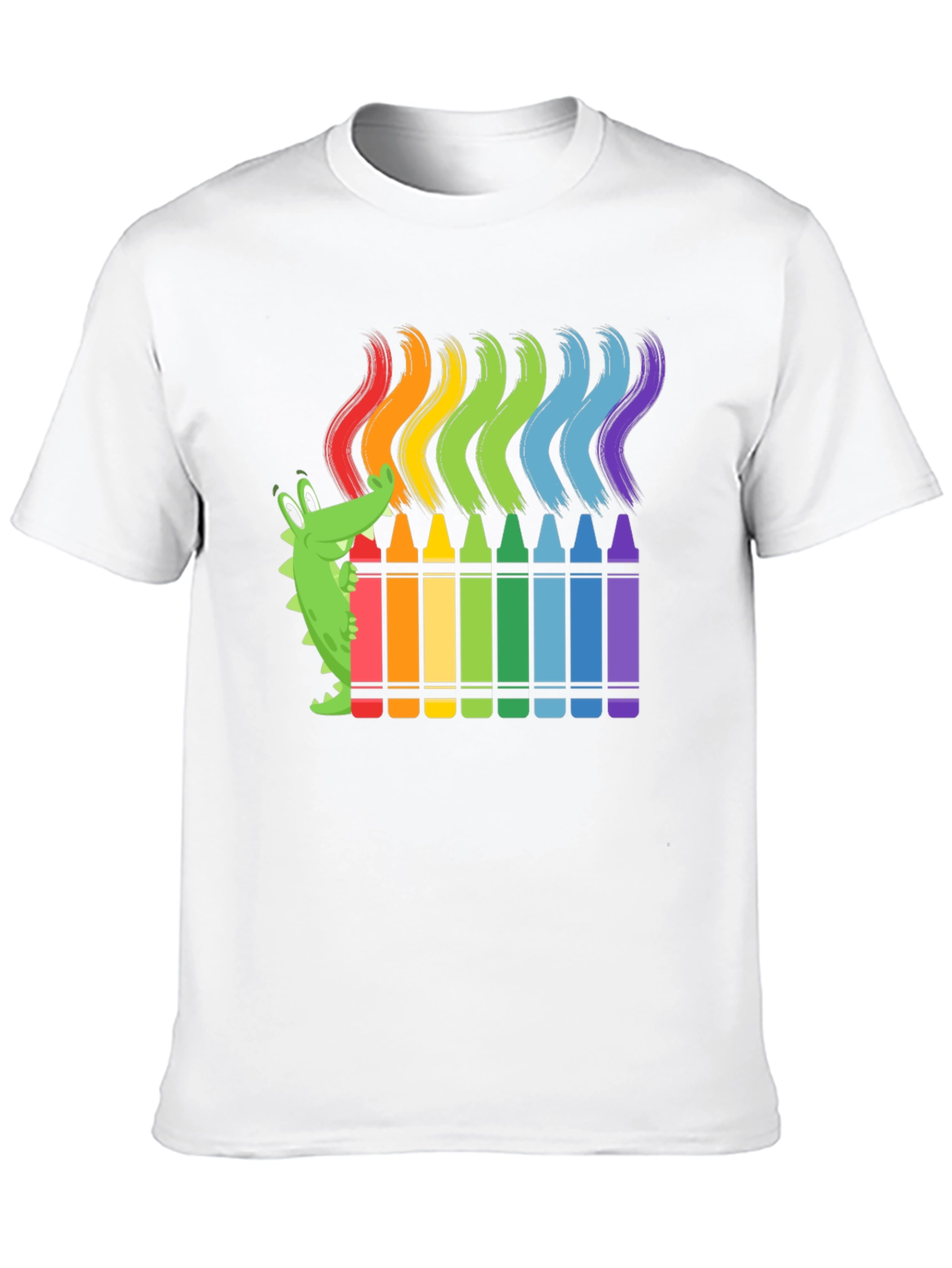 Rainbow Crayon Alligator Graphic Tee