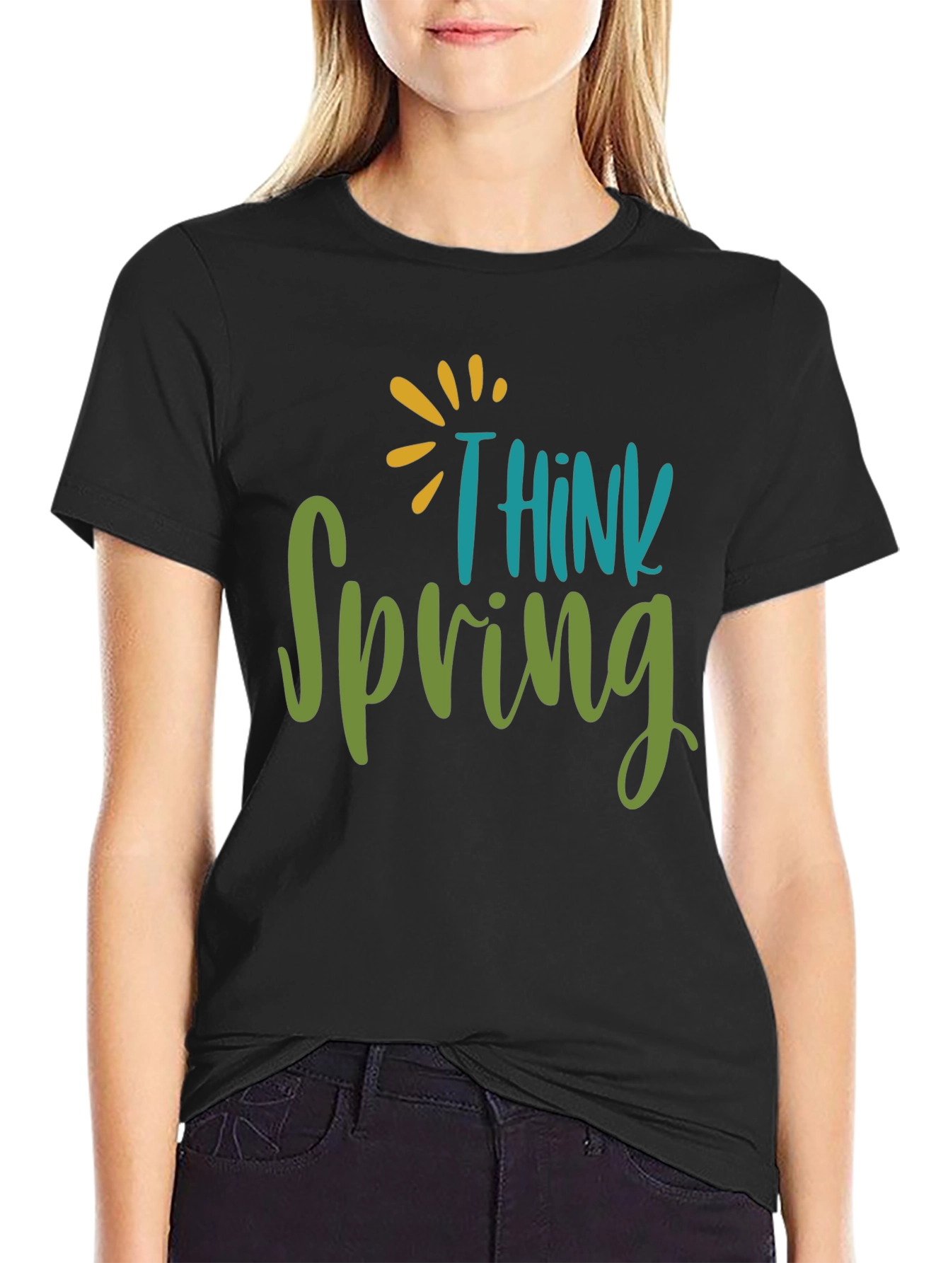Think Spring Graphic Tee - Black