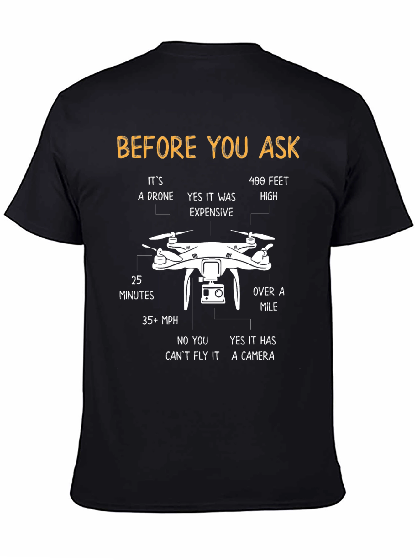 Before You Ask Drone T-Shirt Funny Pilot Gift