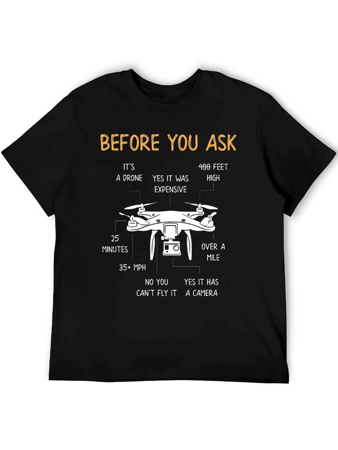 Before You Ask Drone T-Shirt Funny Pilot Gift