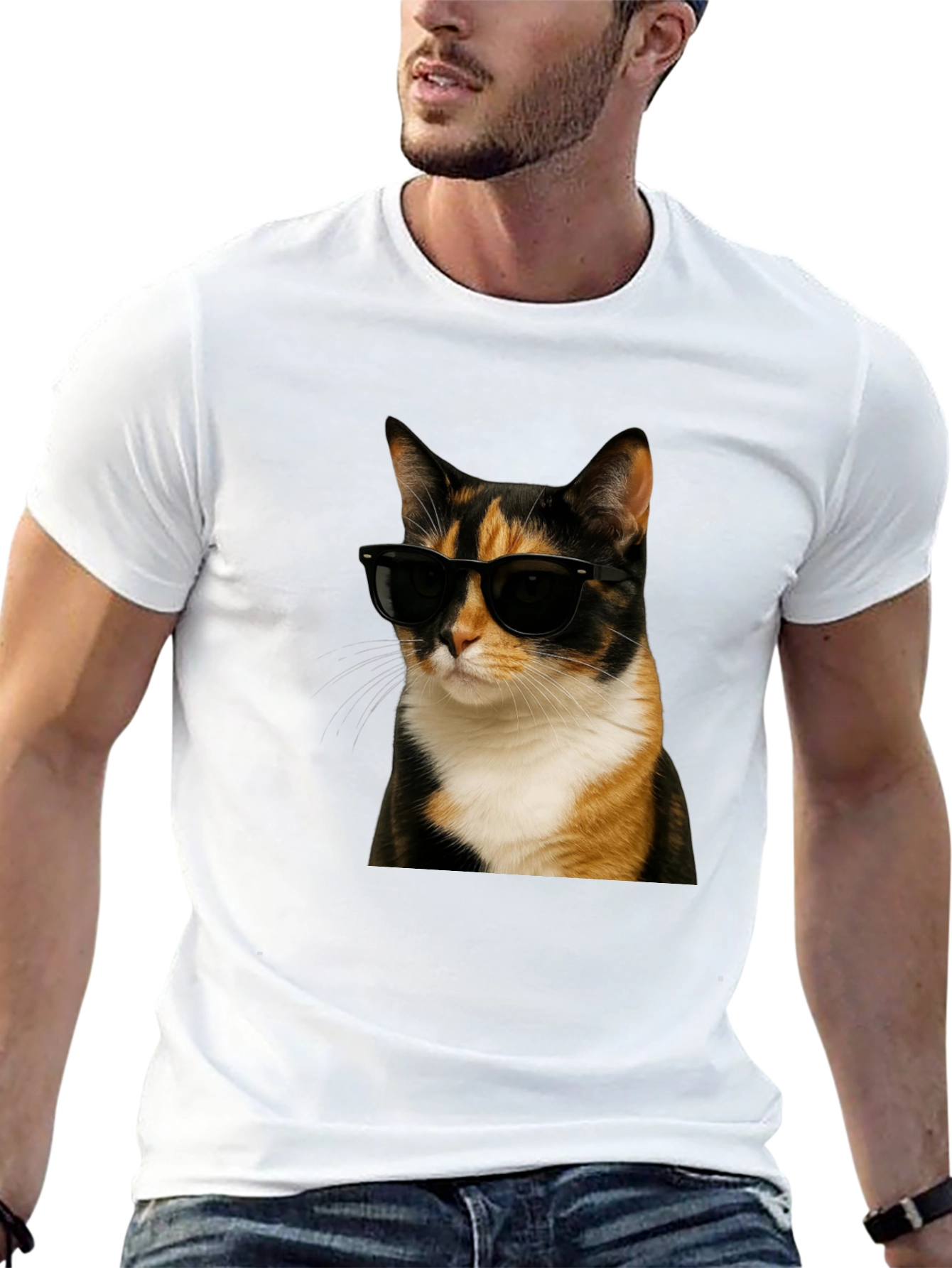 Cool Cat Graphic T-Shirt - Black