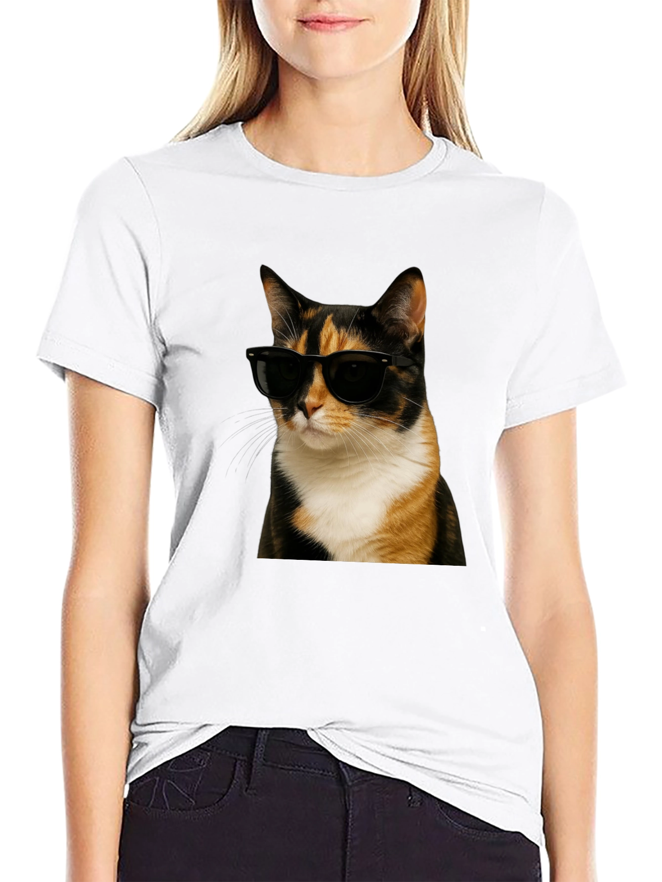 Cool Cat Graphic T-Shirt - Black