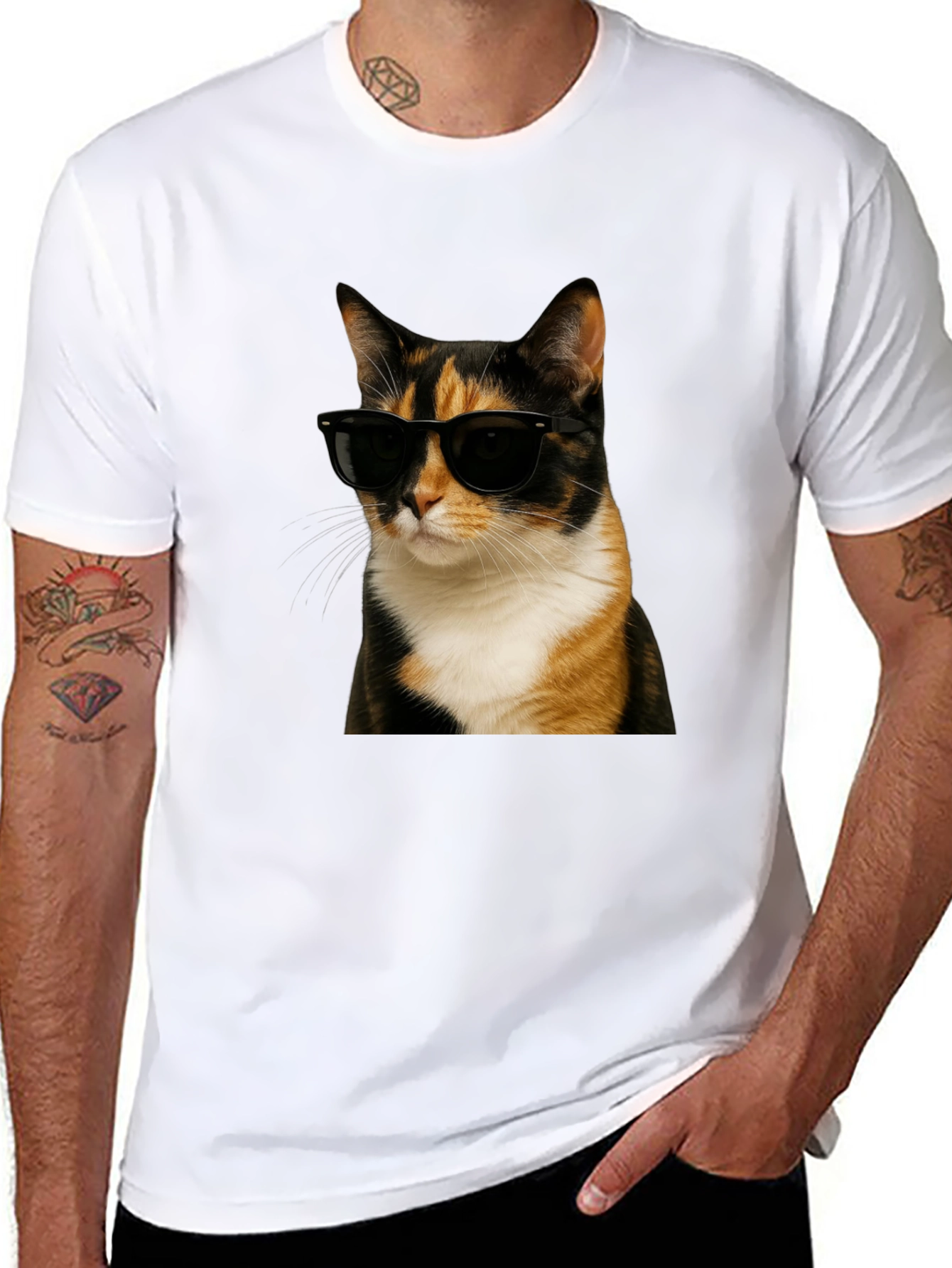 Cool Cat Graphic T-Shirt - Black