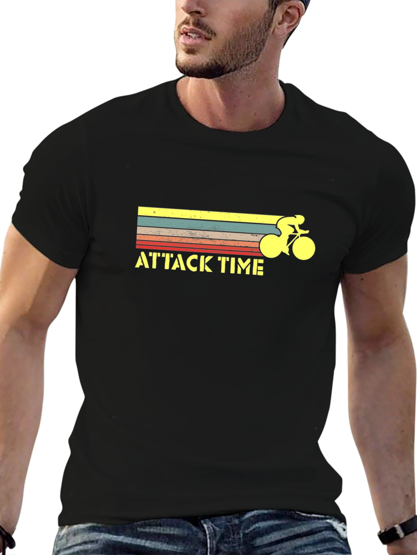 Attack Time Cycling Graphic Tee - Retro Style