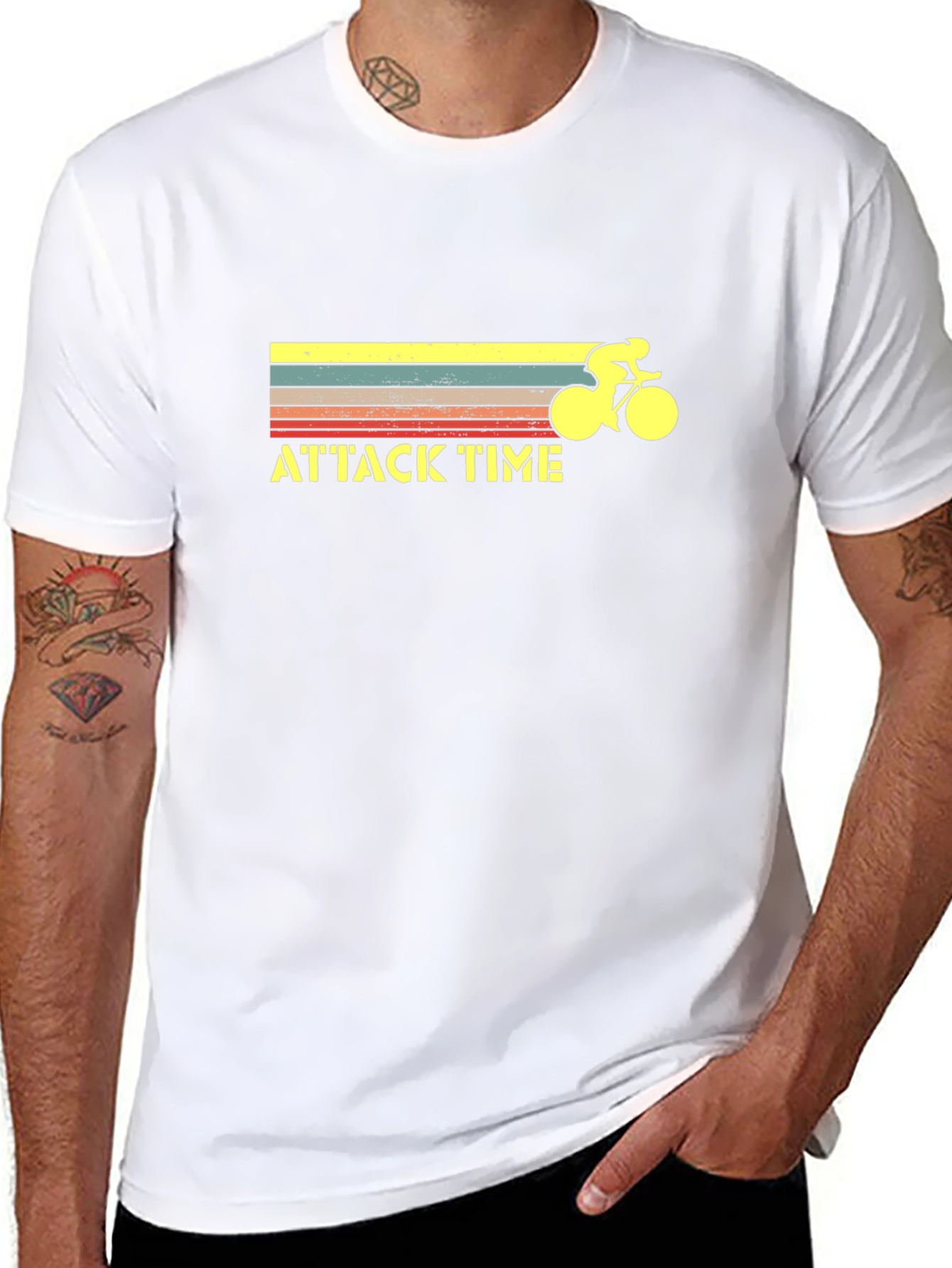 Attack Time Cycling Graphic Tee - Retro Style
