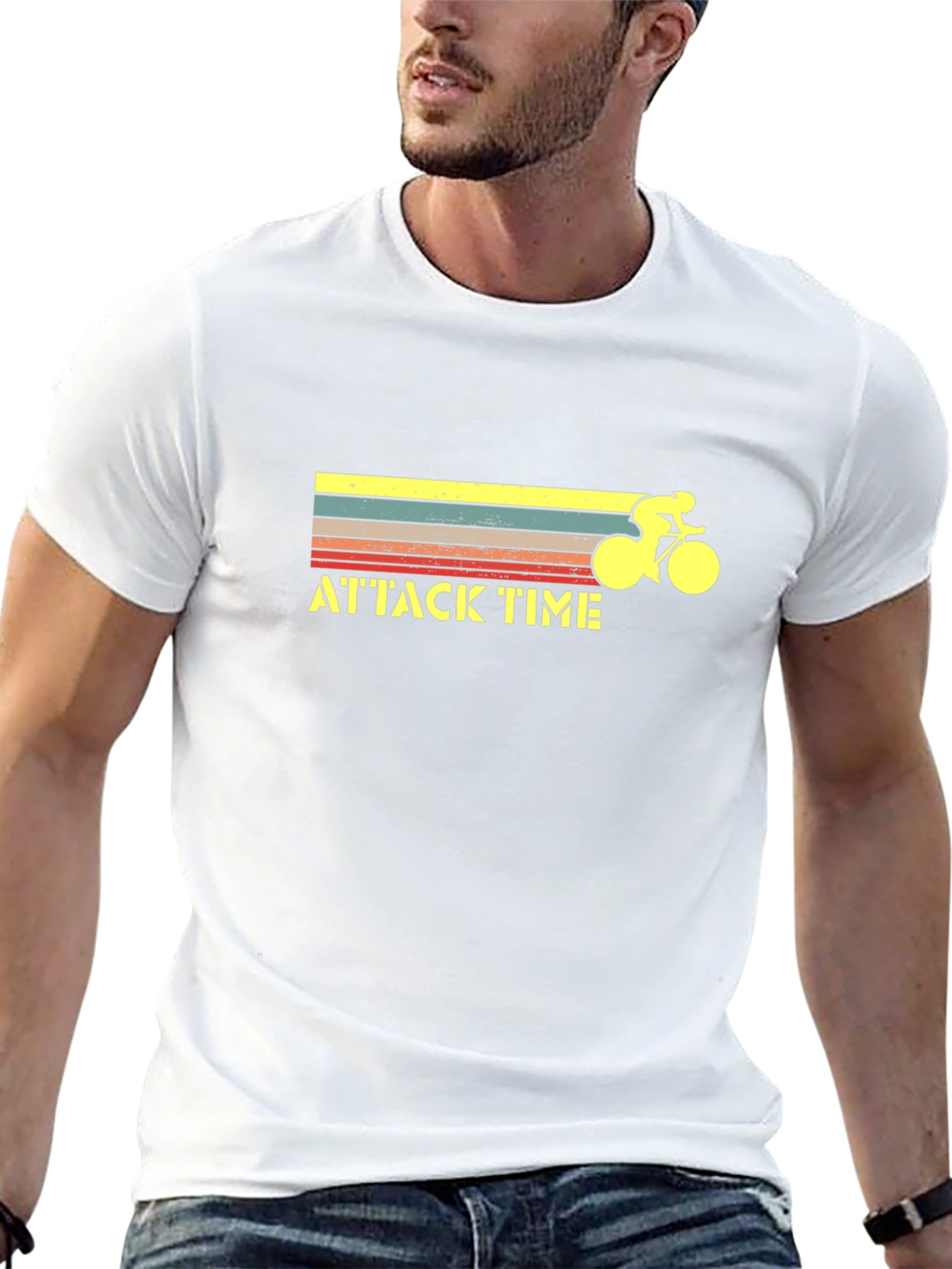 Attack Time Cycling Graphic Tee - Retro Style