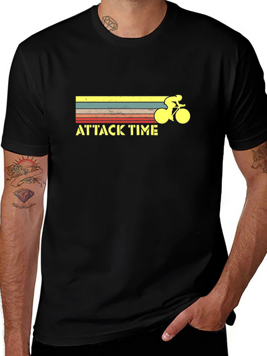 Attack Time Cycling Graphic Tee - Retro Style