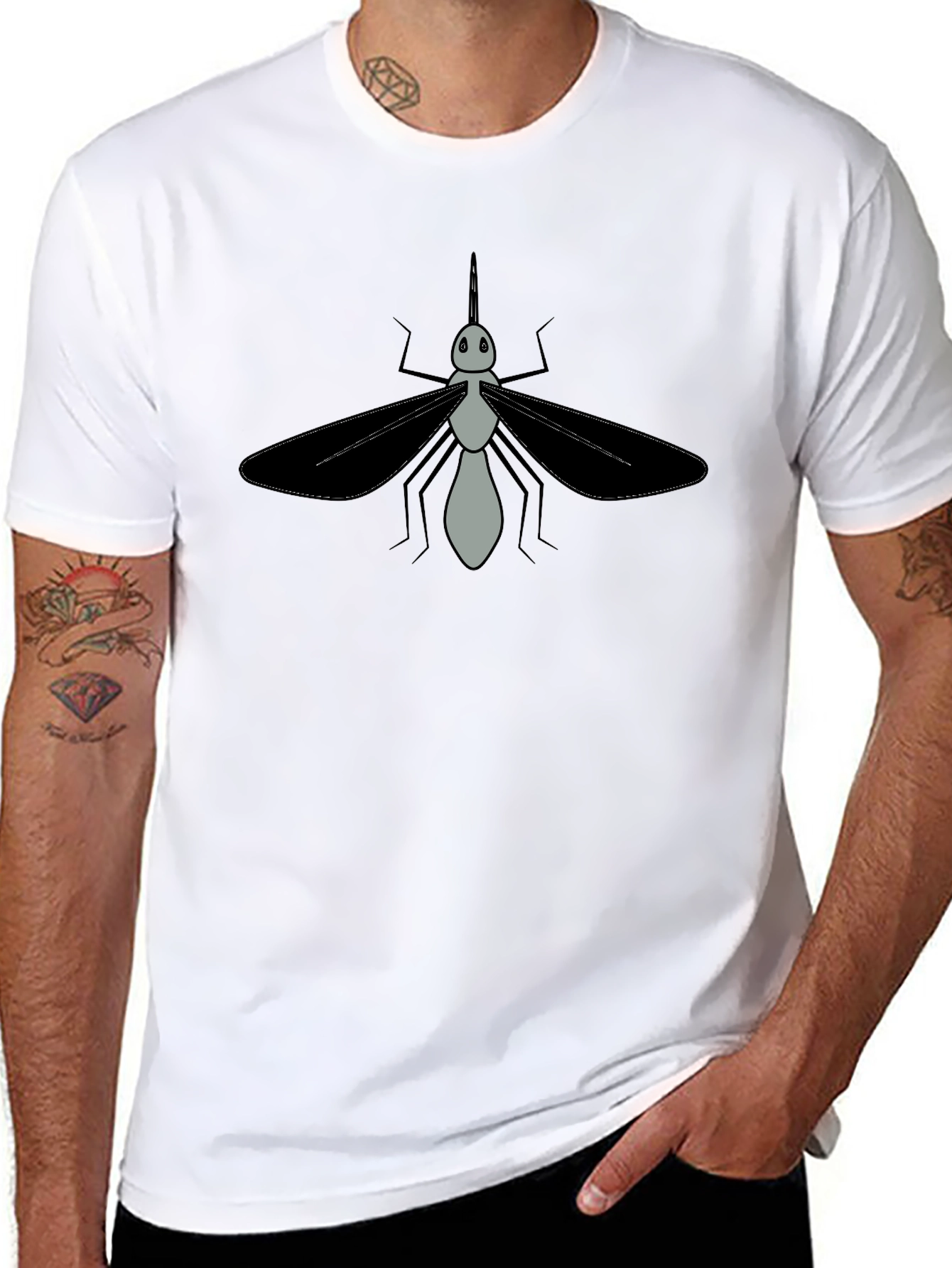 Mosquito Graphic Tee - Black Cotton T-Shirt
