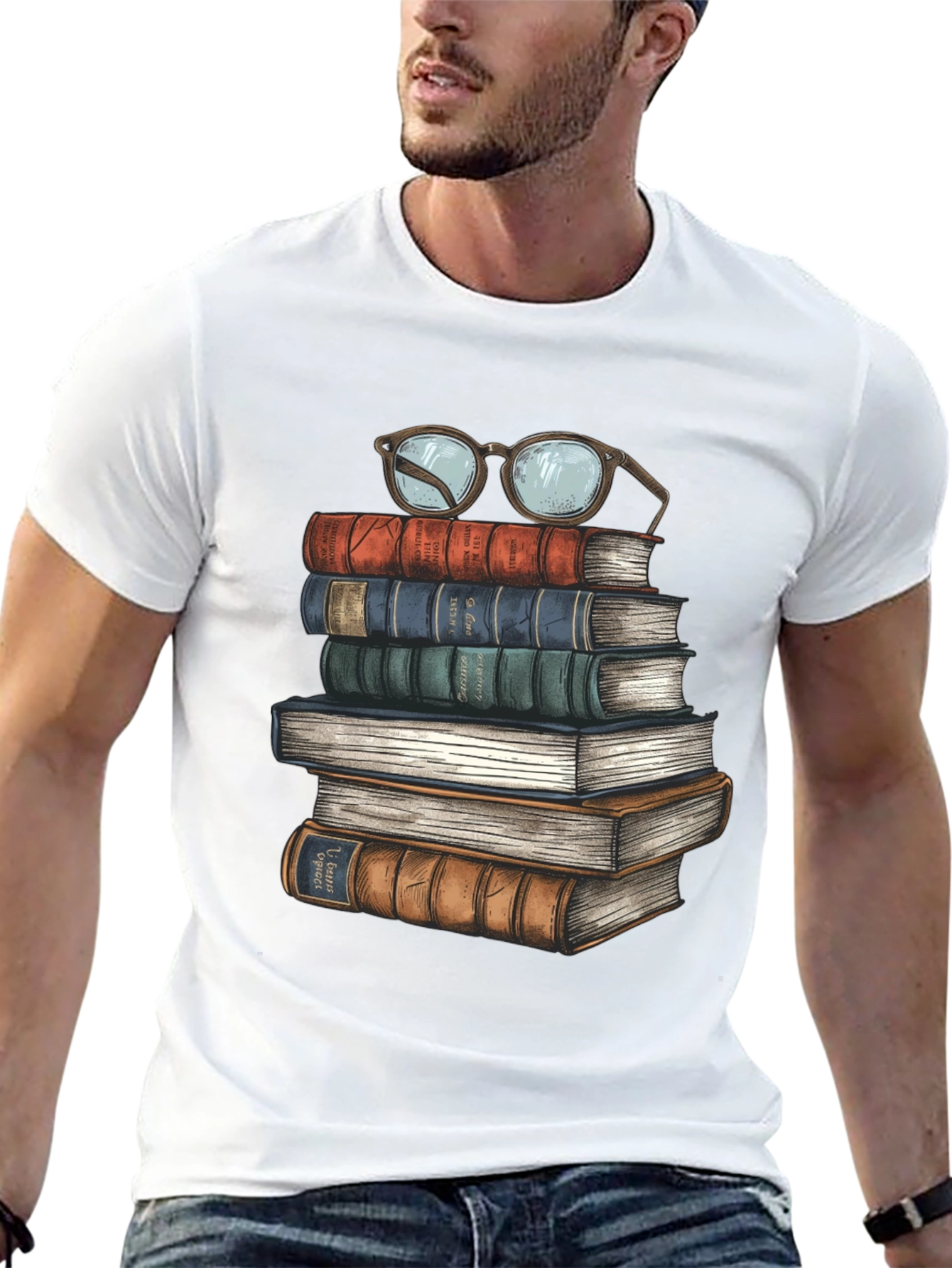 Book Stack T-Shirt - Readers Delight