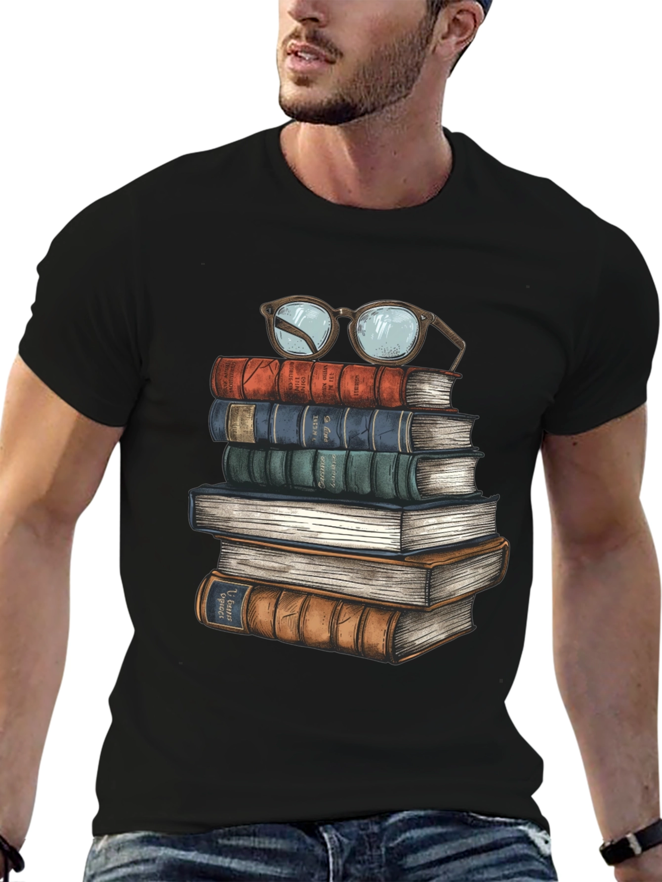 Book Stack T-Shirt - Readers Delight