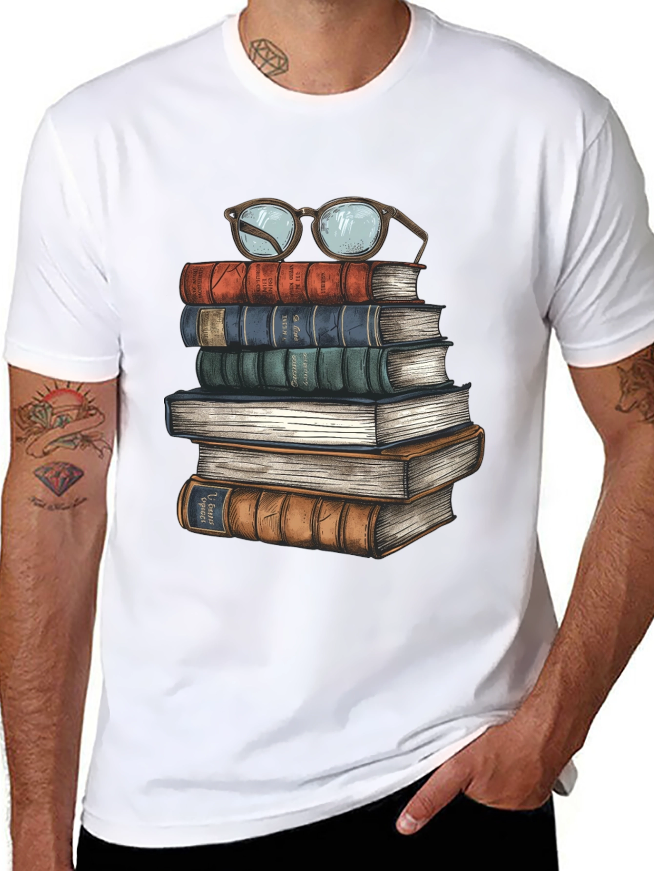 Book Stack T-Shirt - Readers Delight