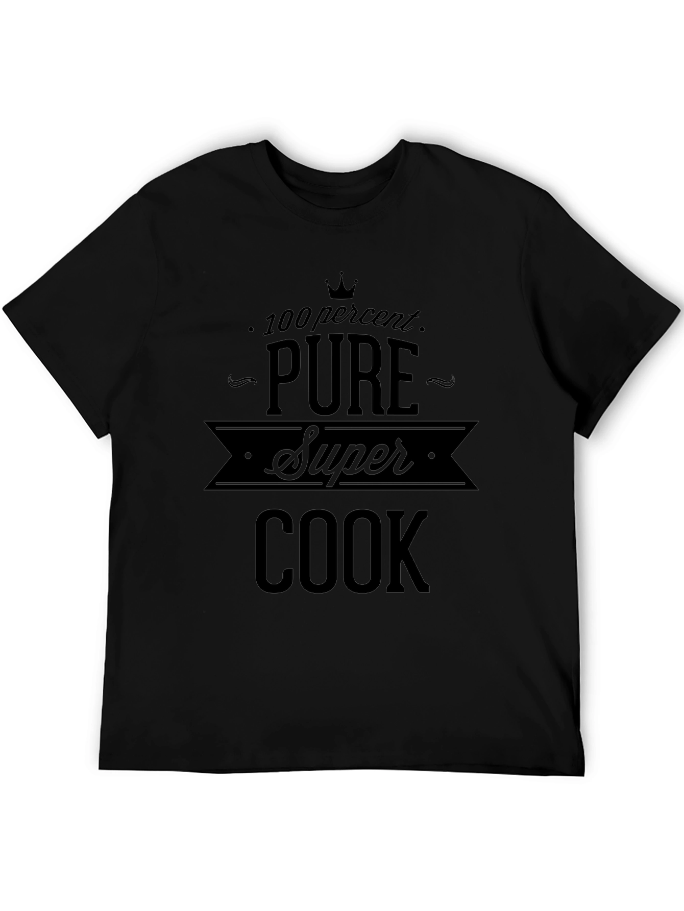 Pure Super Cook T-Shirt - Black Cotton Graphic Tee
