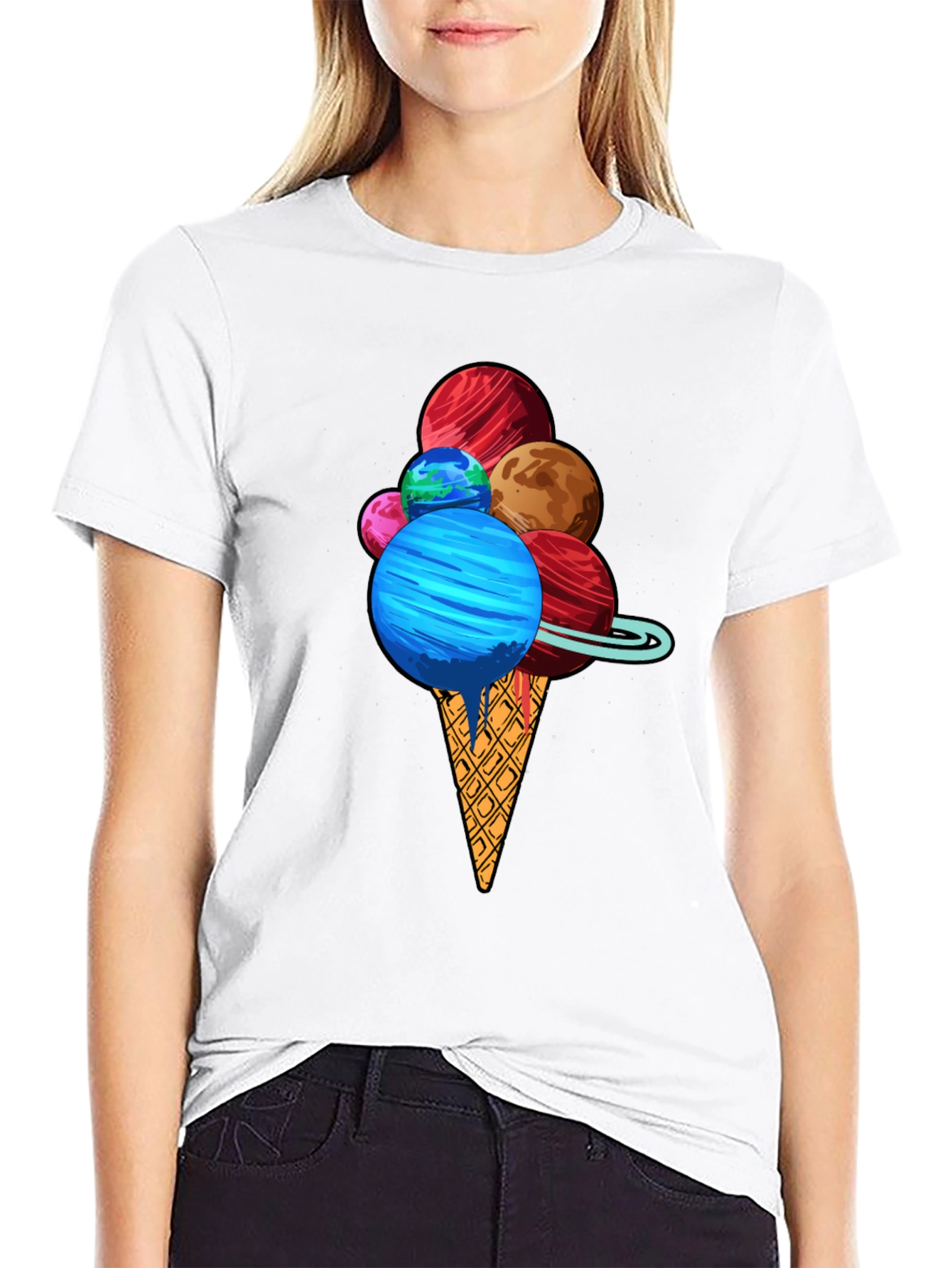 Planetary Ice Cream T-Shirt - Space Dessert Tee