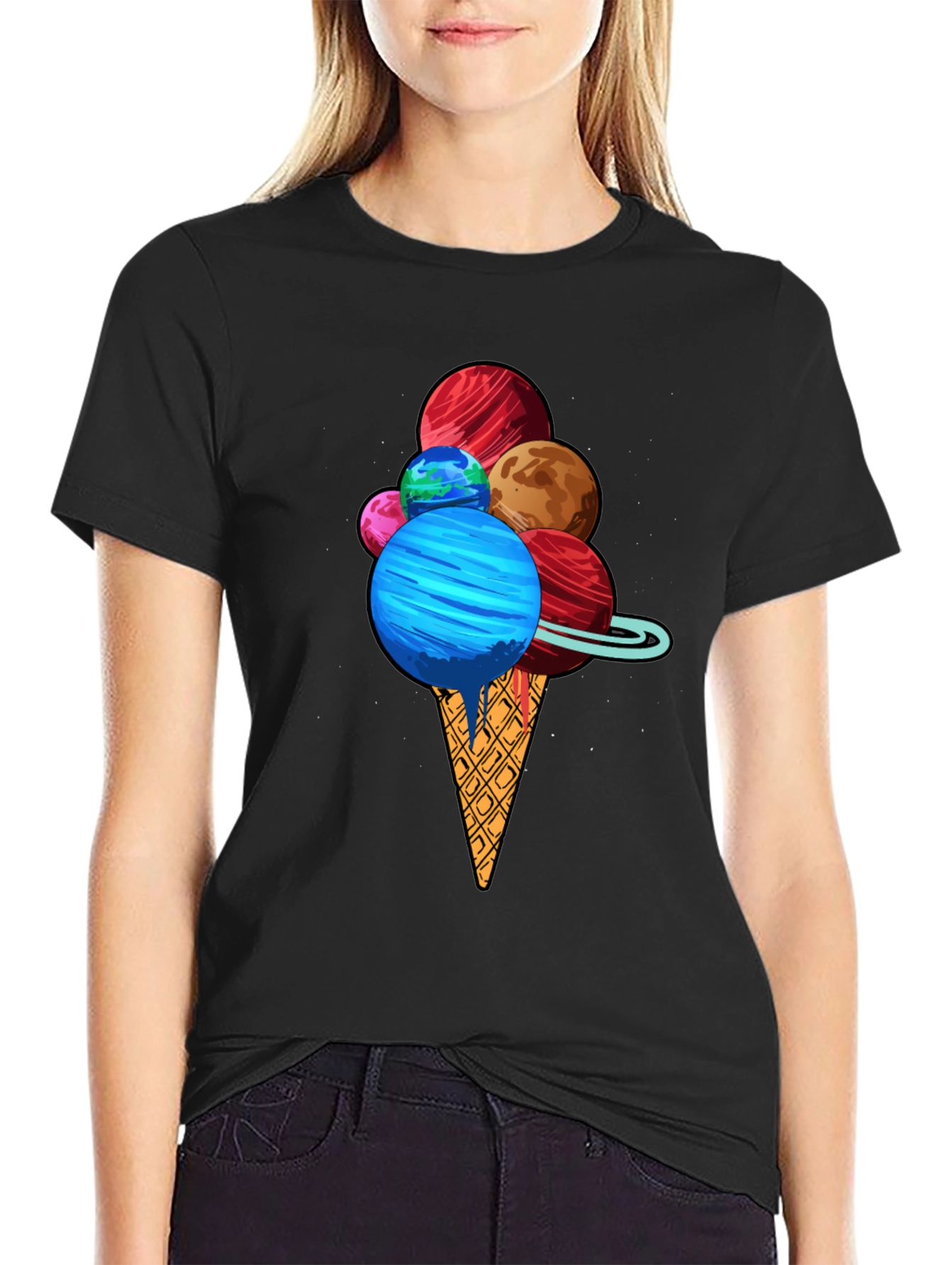 Planetary Ice Cream T-Shirt - Space Dessert Tee